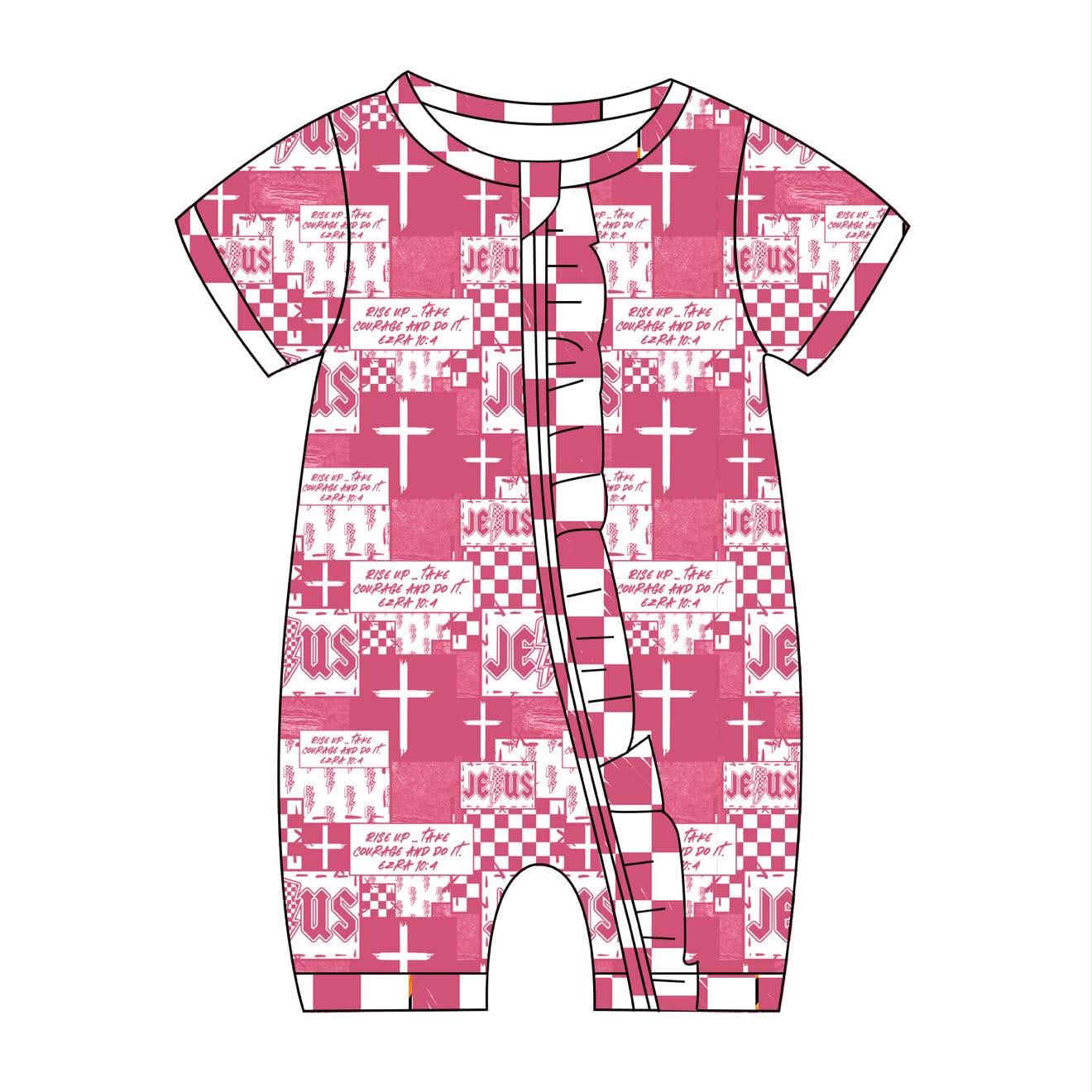Rise Up (Pink) - Short Sleeve Shorty with Ruffles