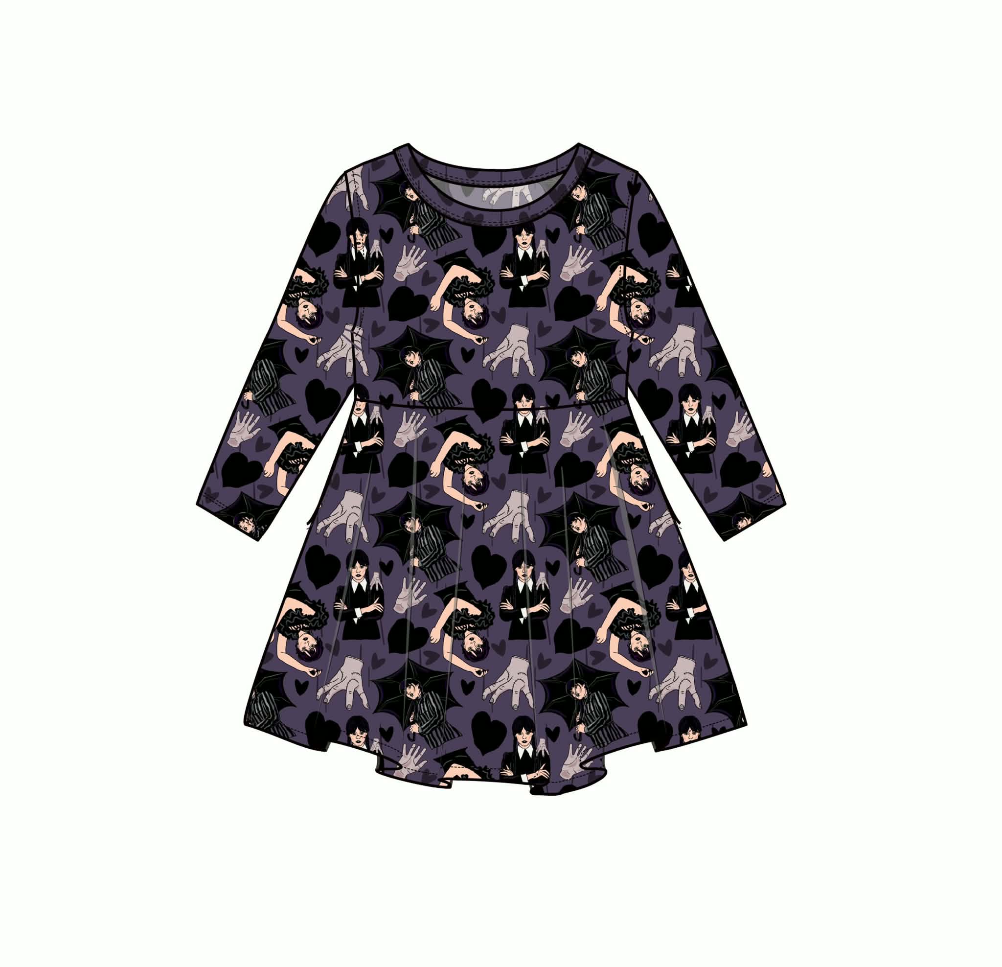 Wicked Wednesday - Long Sleeve Twirl Dress
