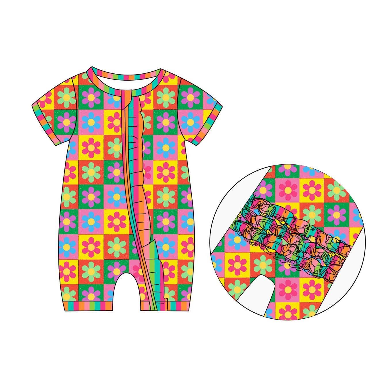 Playful Garden - Short Sleeve Shorty with Ruffles