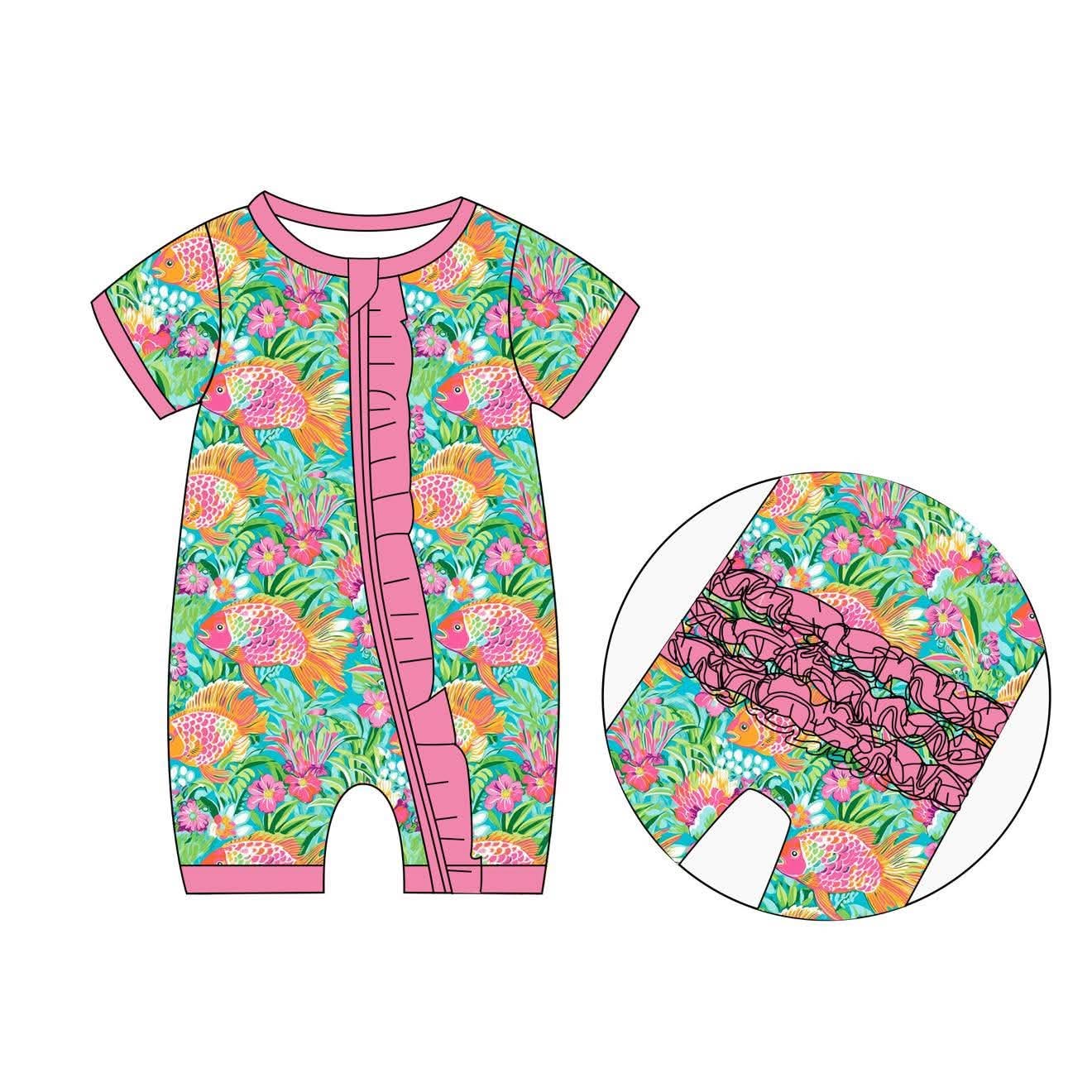 Paradise Reef - Short Sleeve Shorty with Ruffles