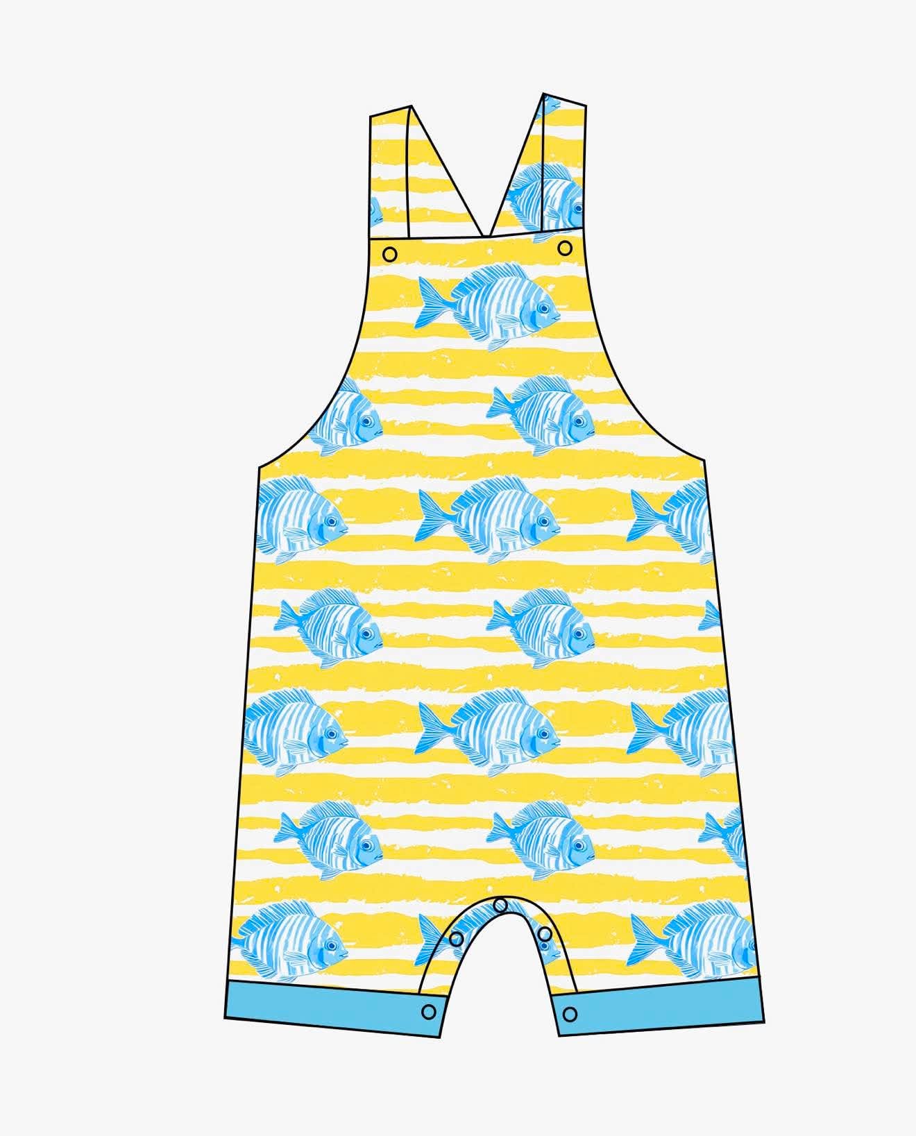 Fishy Fishy - Short Overalls