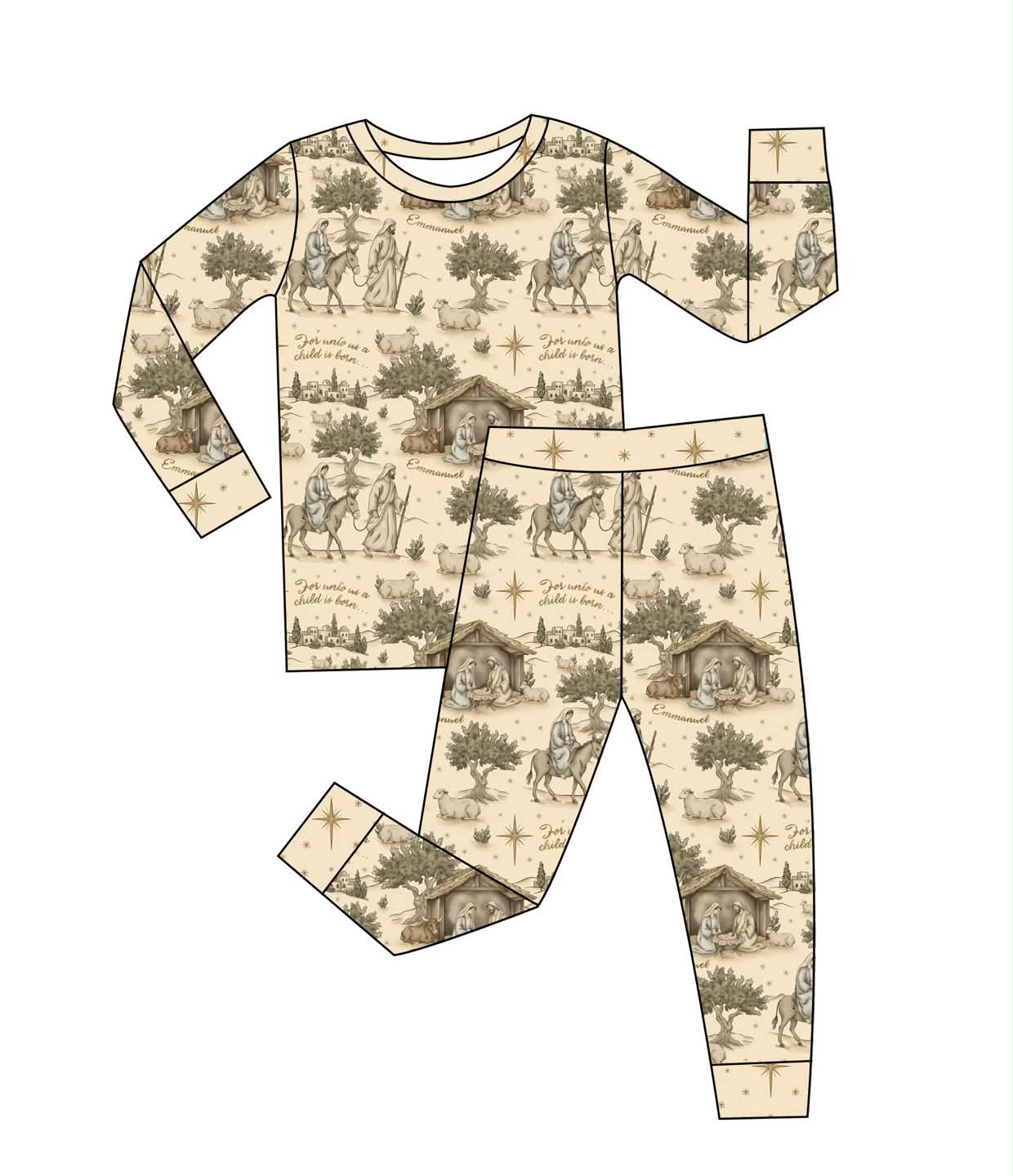 PRE-ORDER - Silent Night, Holy Night - 2 Piece Set Long Sleeve and Pants PJs