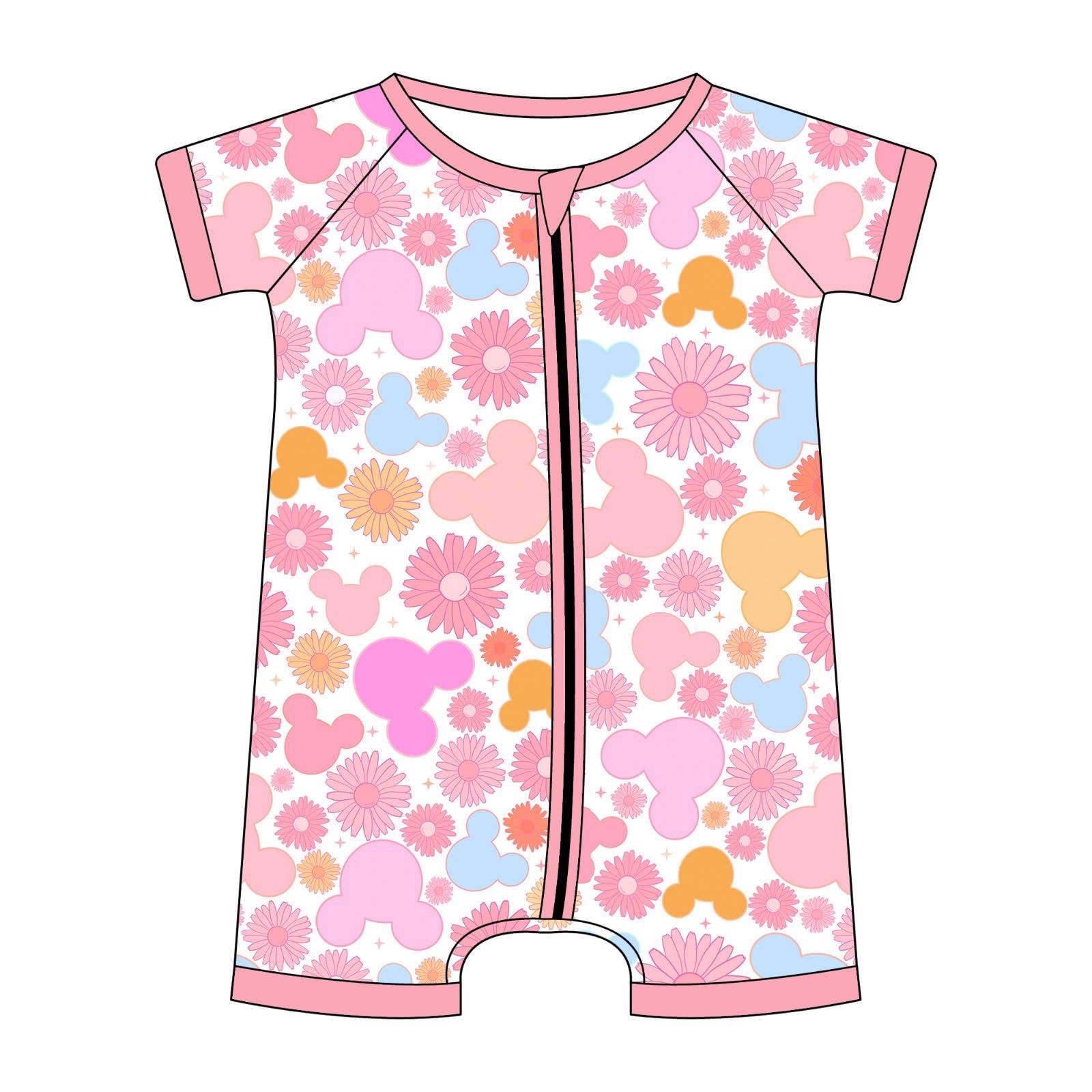 Floral Mouse - Short Sleeve Shorty