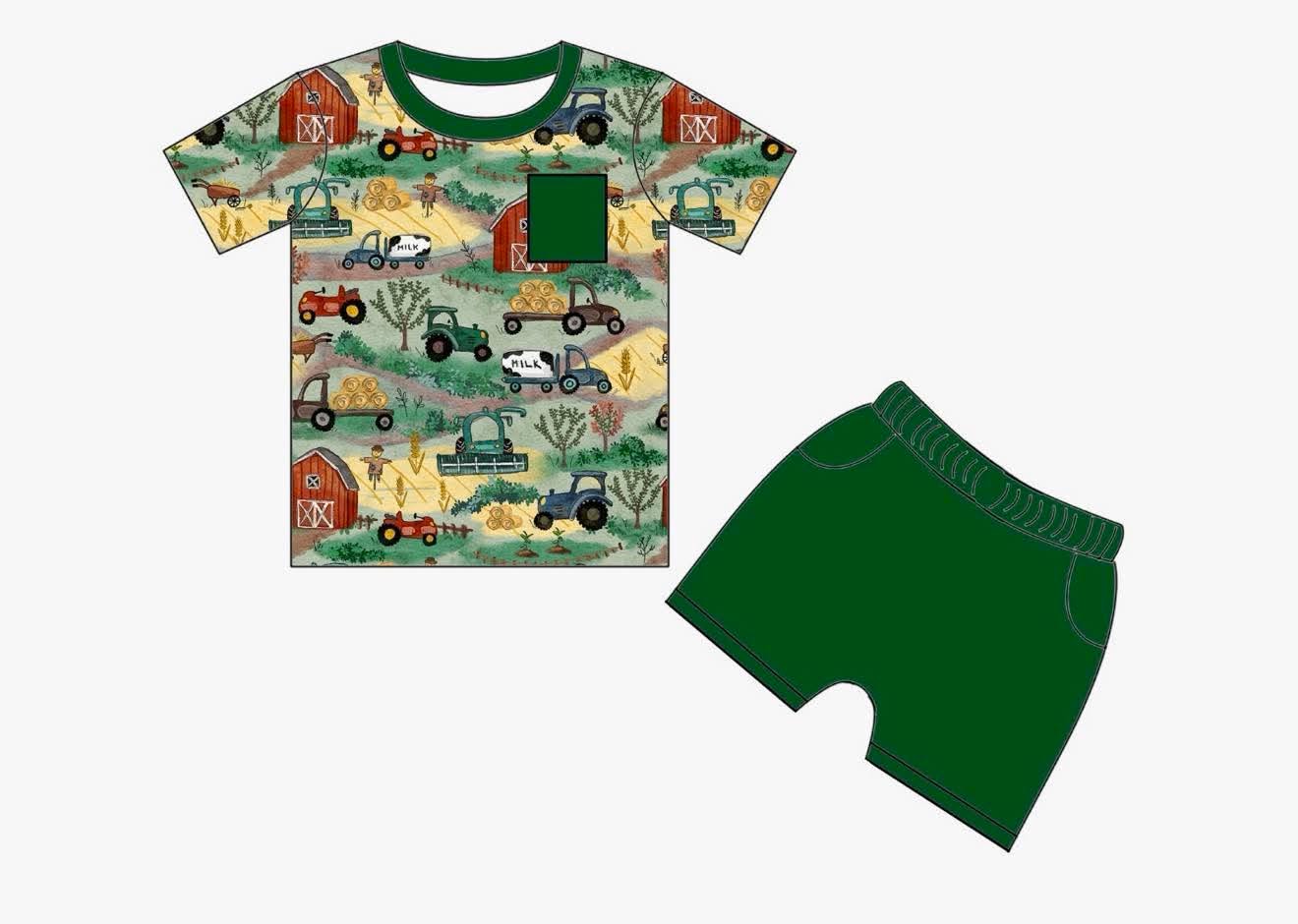 Farming Land - Short Sleeve and Drawstring Shorts Daywear Set
