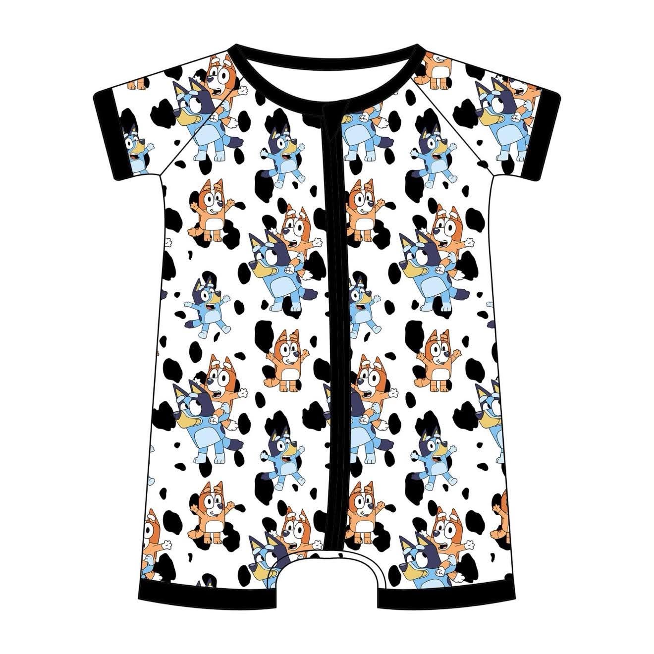 Cow Print Heeler Sisters - Short Sleeve Shorty