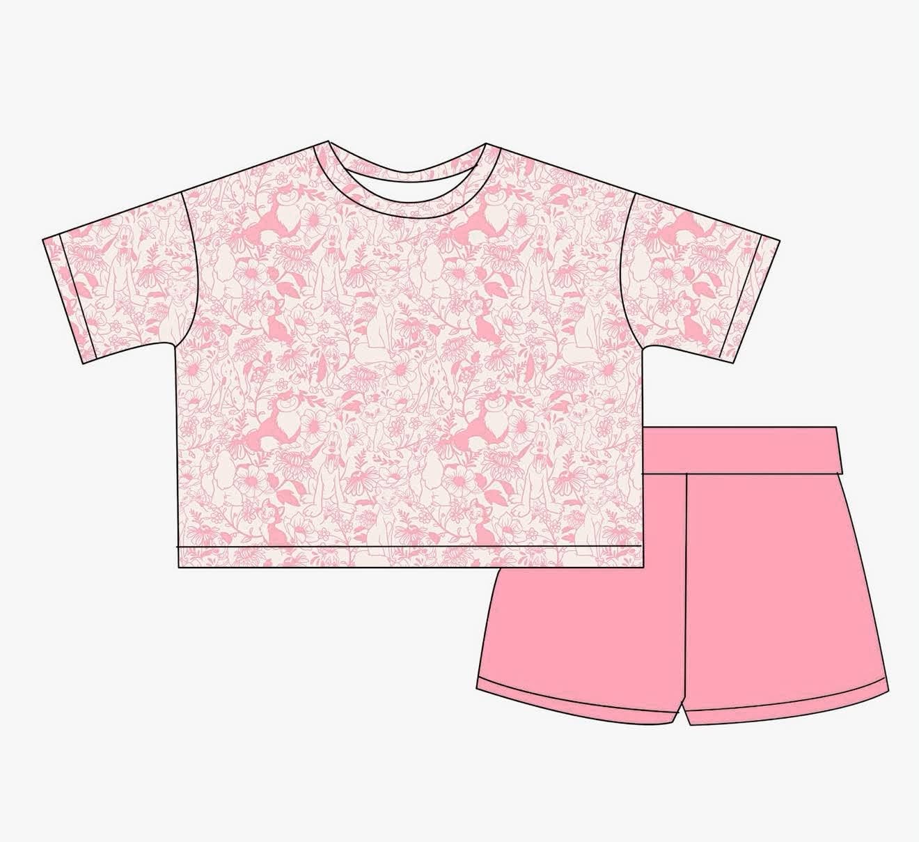 Pretty Pets - Boxy Tee and Shorts Daywear Set
