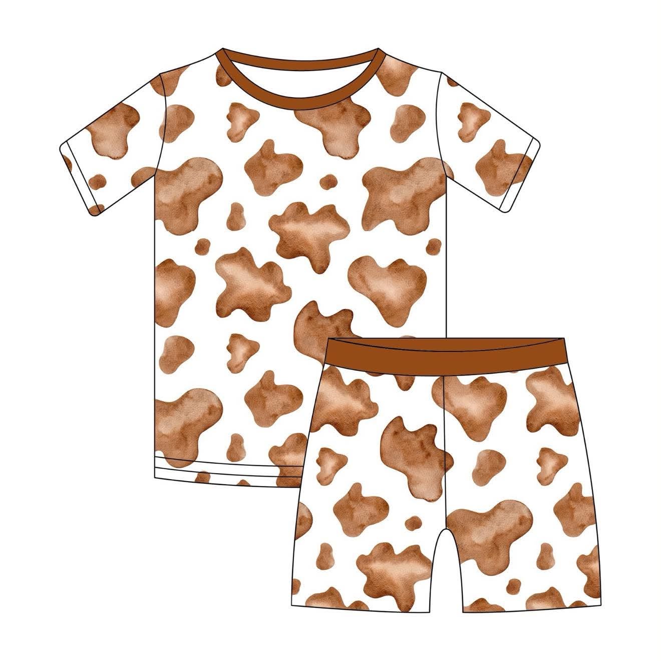 Chocolate Cow - 2 Piece PJ Set Short Sleeve and Shorts