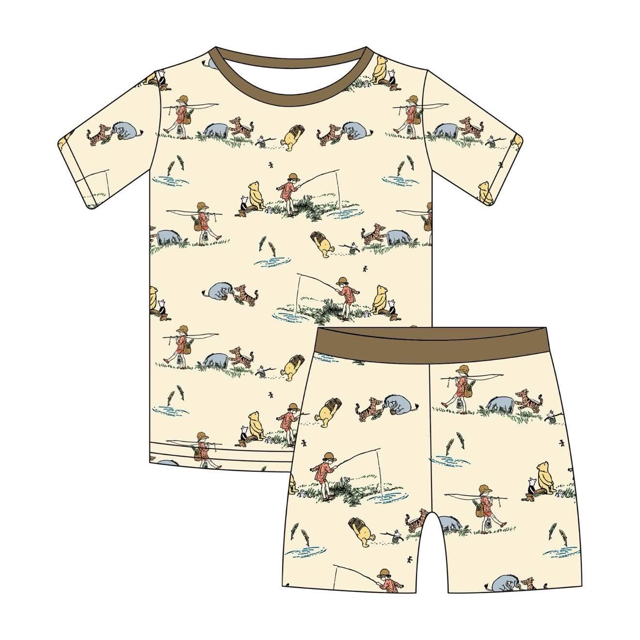 Fishing with Christopher Robin - 2 Piece PJ Set Short Sleeve and Shorts
