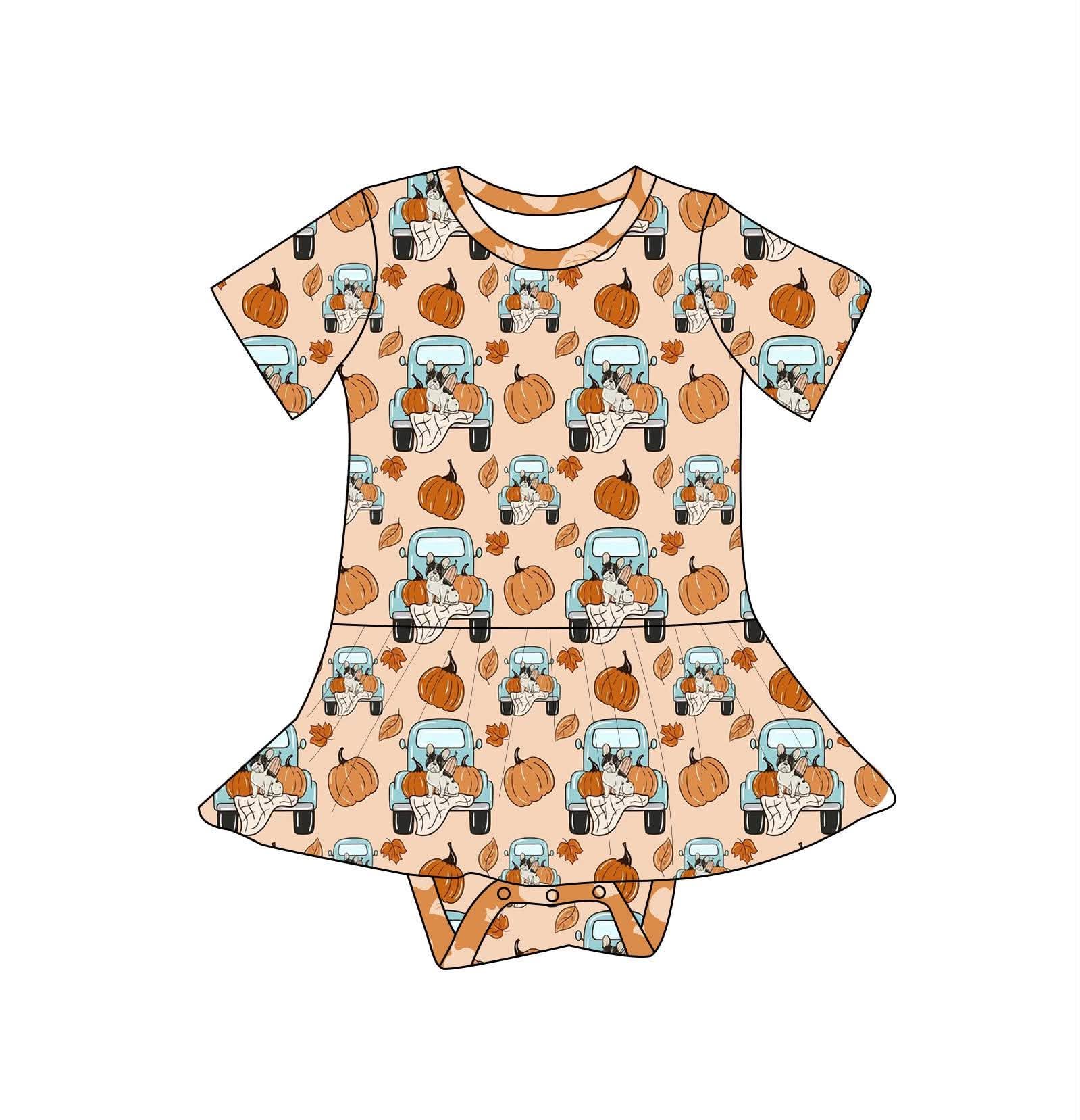 Pumpkin Patch Pups - Short Sleeve Body Suit Twirl