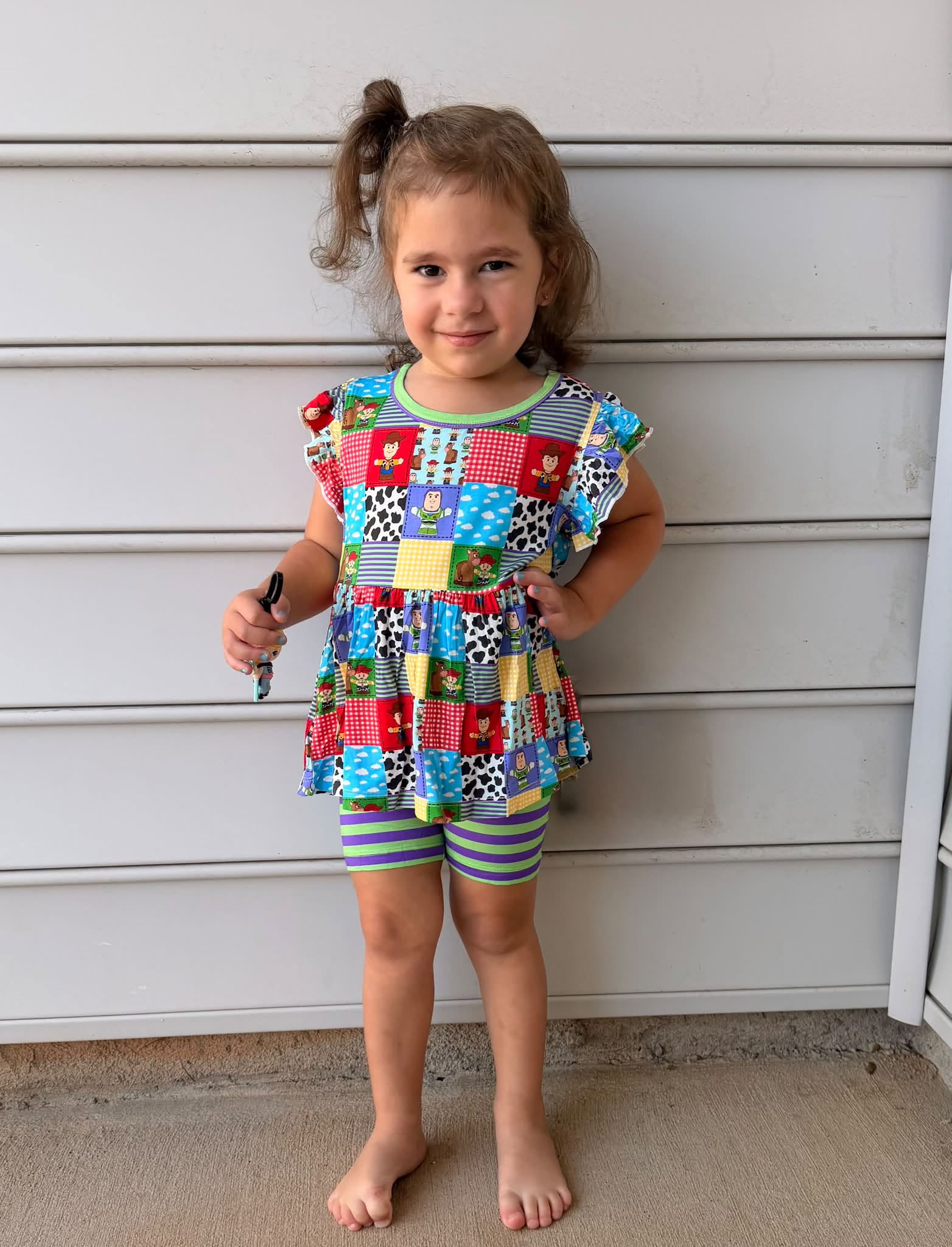 Toybox Treasures - Short Sleeve Peplum Top with Shorts
