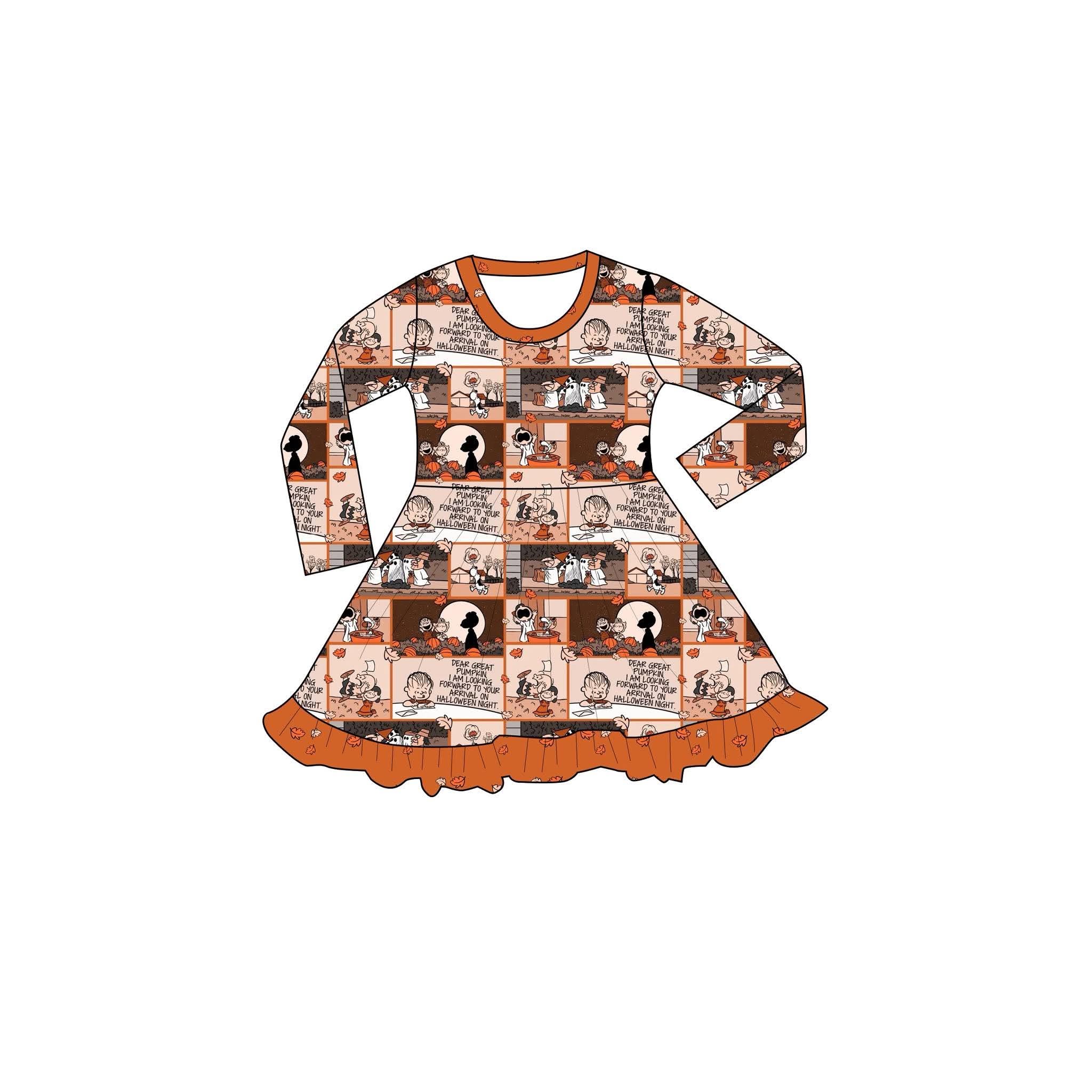 The Great Pumpkin - Long Sleeve Twirl Dress