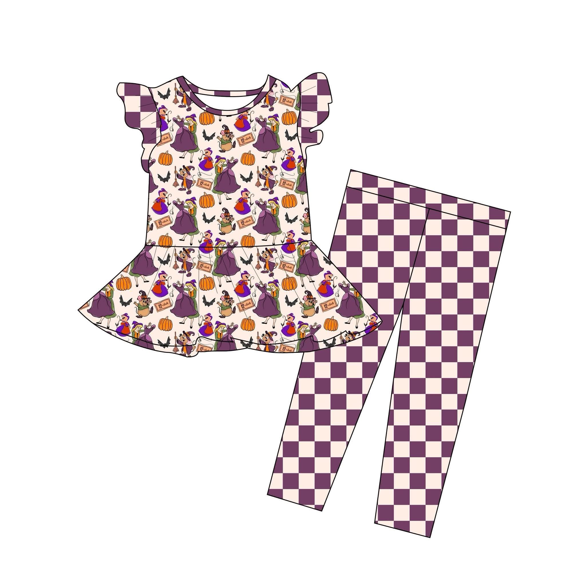 Bibbidi Bobbidi BOO! - Short Sleeve Peplum Top and Leggings Daywear Set