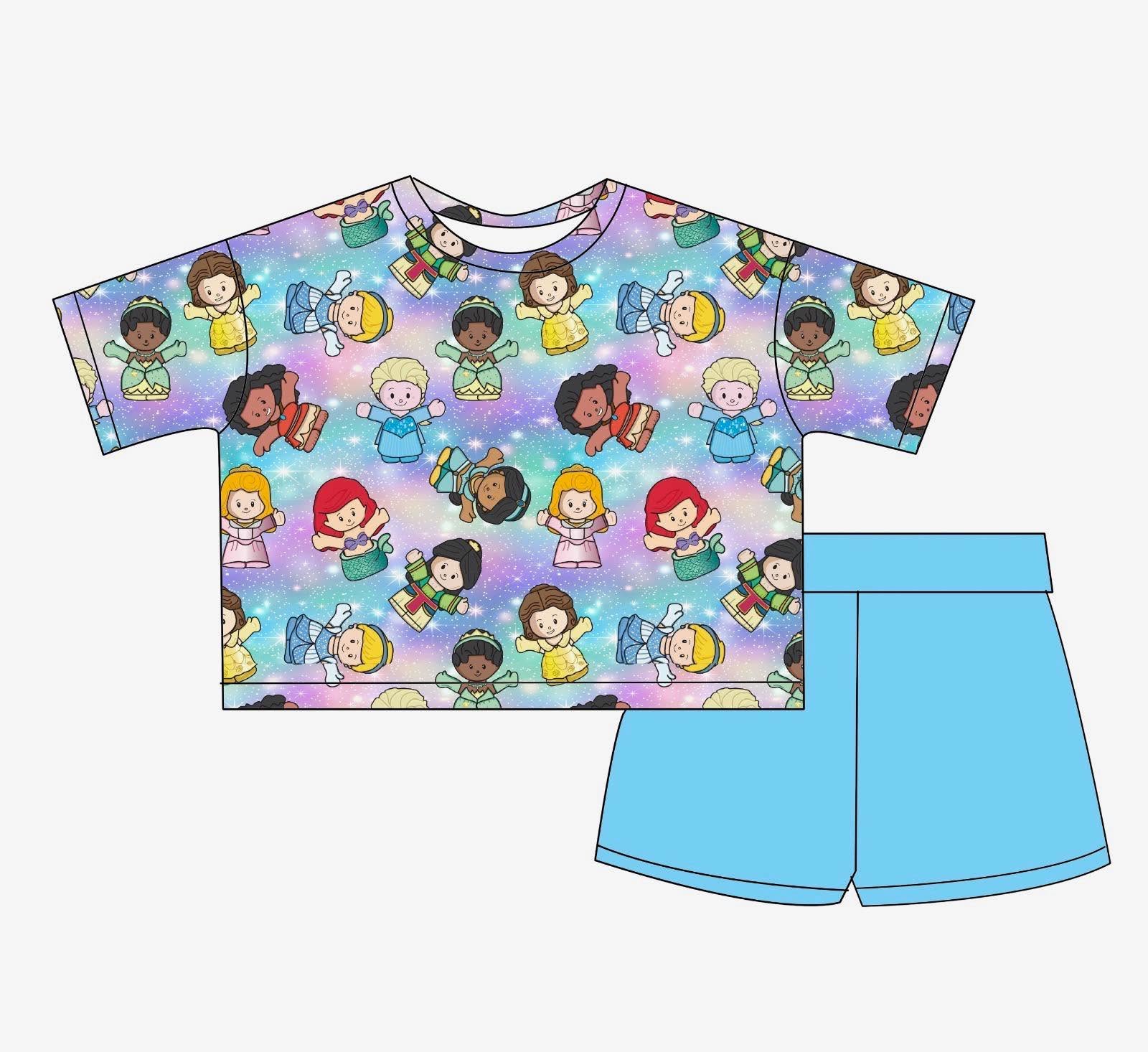 Little Princesses - Boxy Tee and Shorts Daywear Set