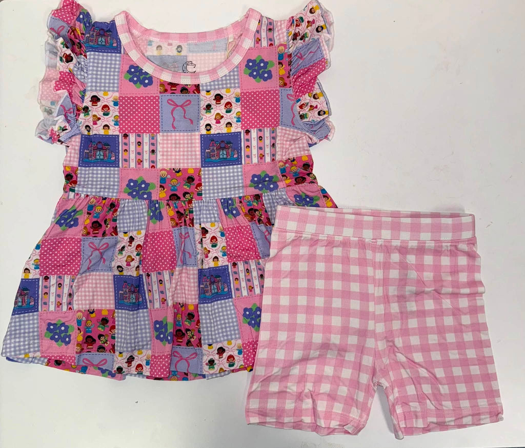 Storybook Royals - Short Sleeve Peplum Top with Shorts