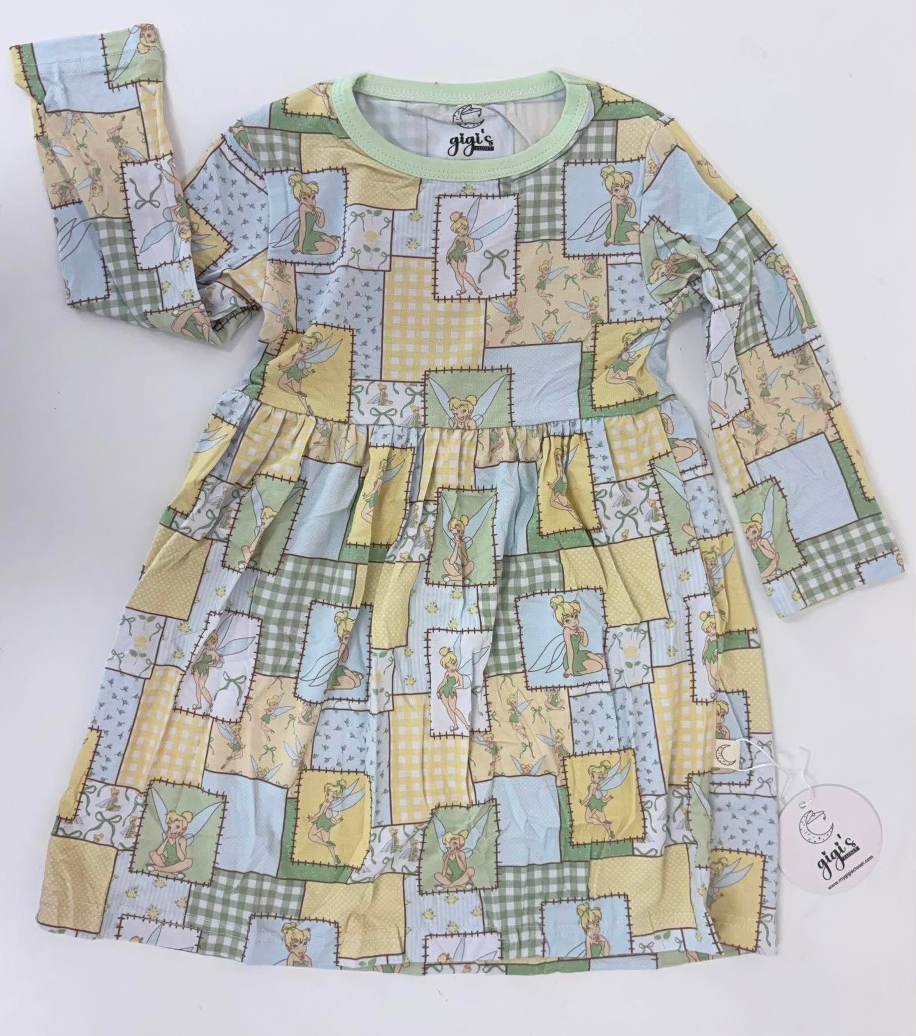 Pixie Patchwork - Long Sleeve Twirl Dress