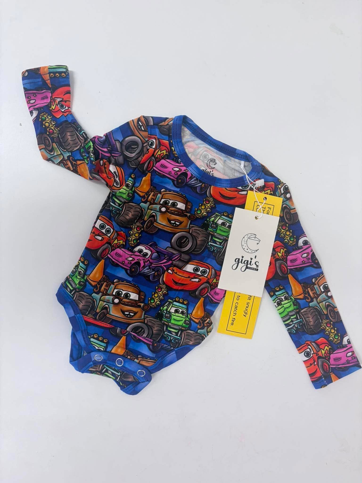 Pit Stop Party - Long Sleeve Onesie