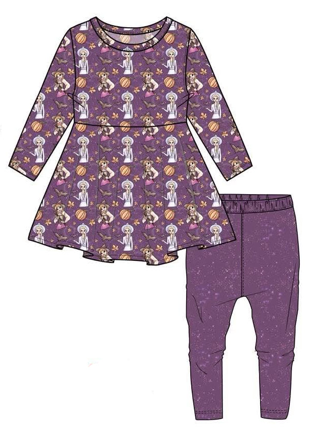 Spellbound Sisters - Long Sleeve Peplum Top and Leggings Daywear Set