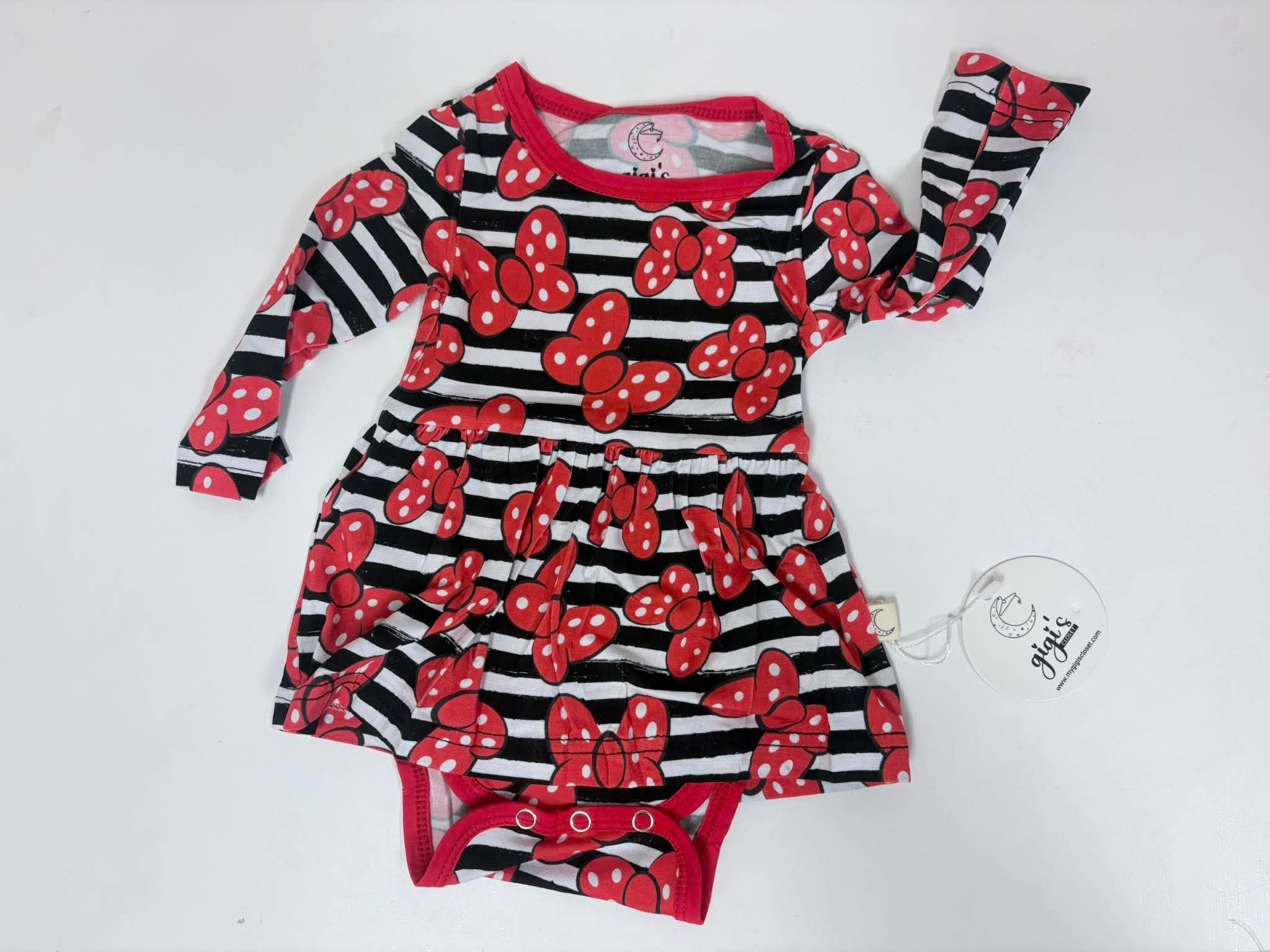 Red Bows - Long Sleeve Body Suit Twirl
