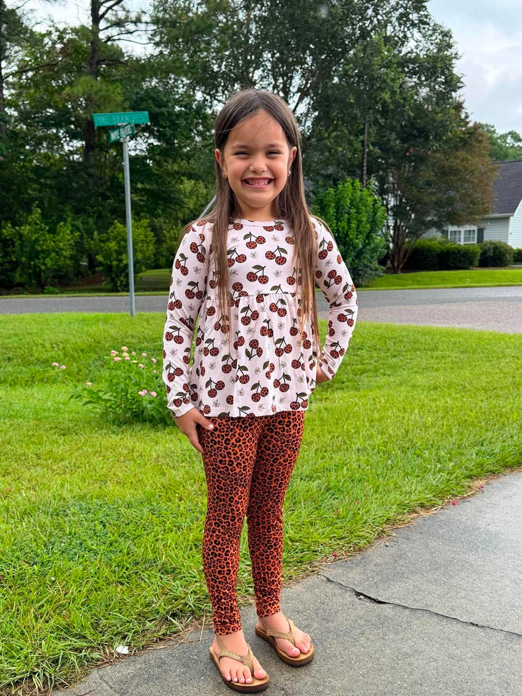 Wildly Sweet - Long Sleeve Peplum Top and Leggings Daywear Set