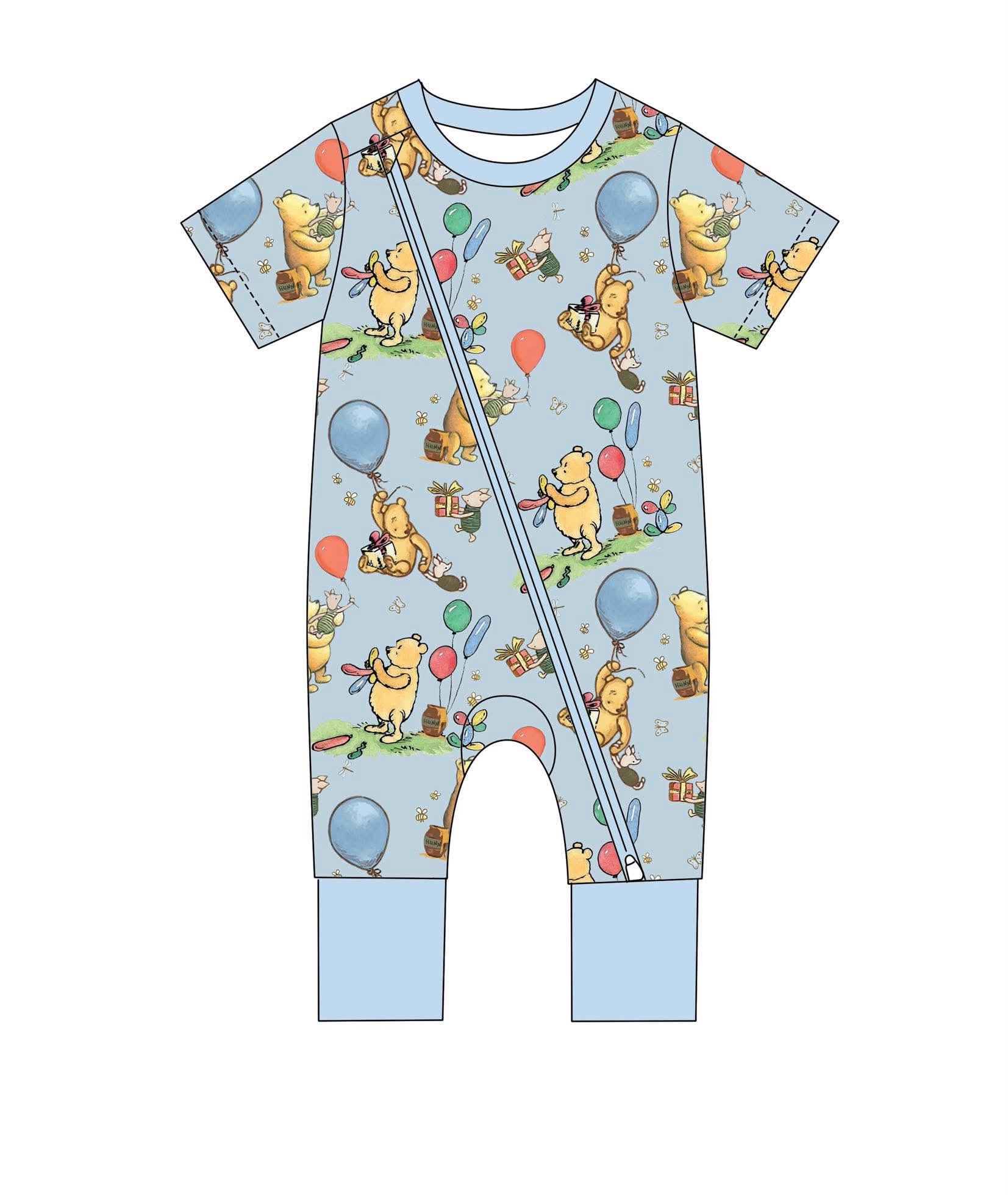Poohs Party - Short Sleeve Zippy