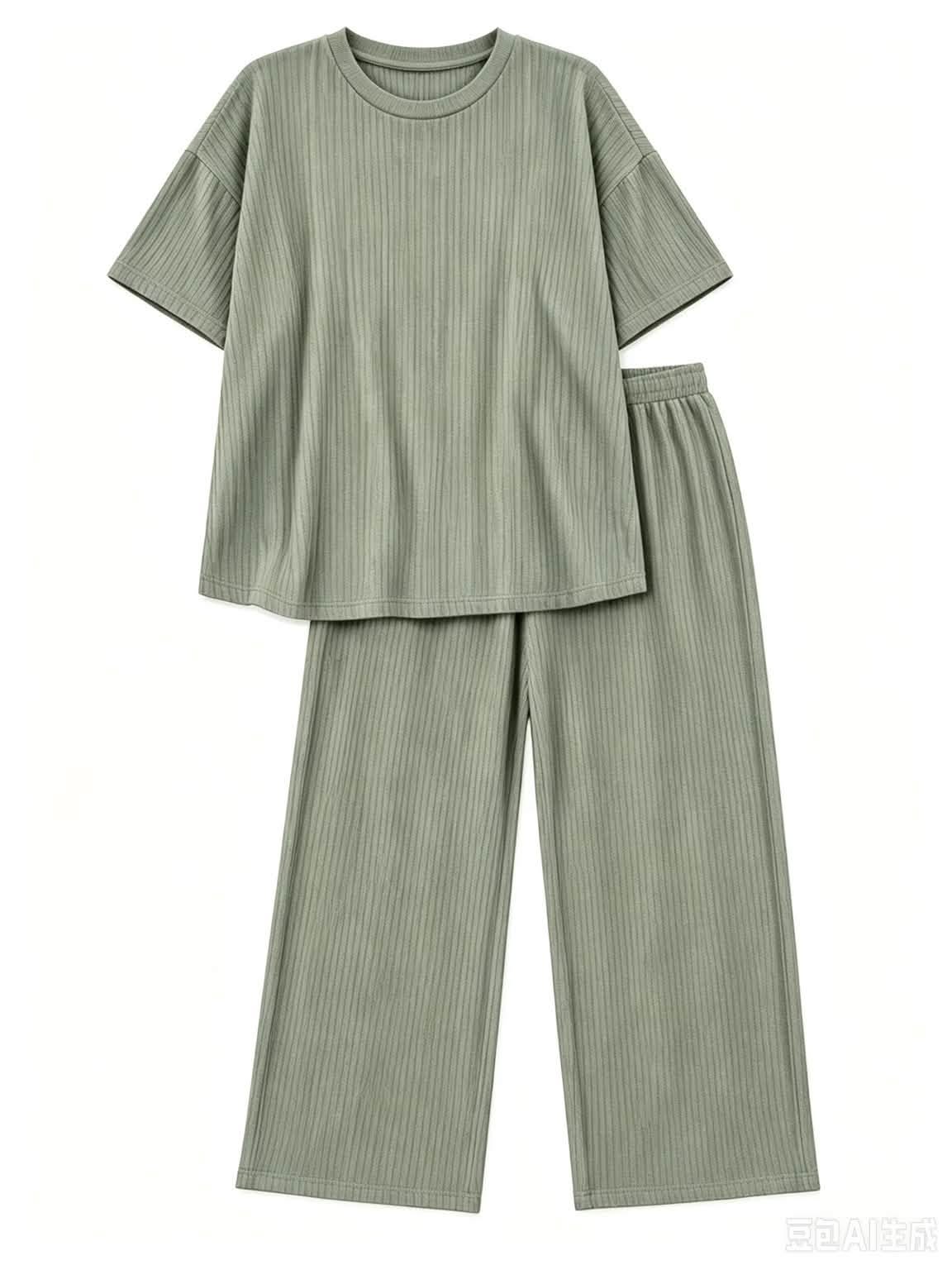 Olive - Adult Ribbed Relaxed Set