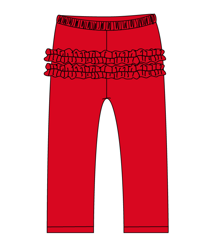 Red - Kids Ruffle Leggings