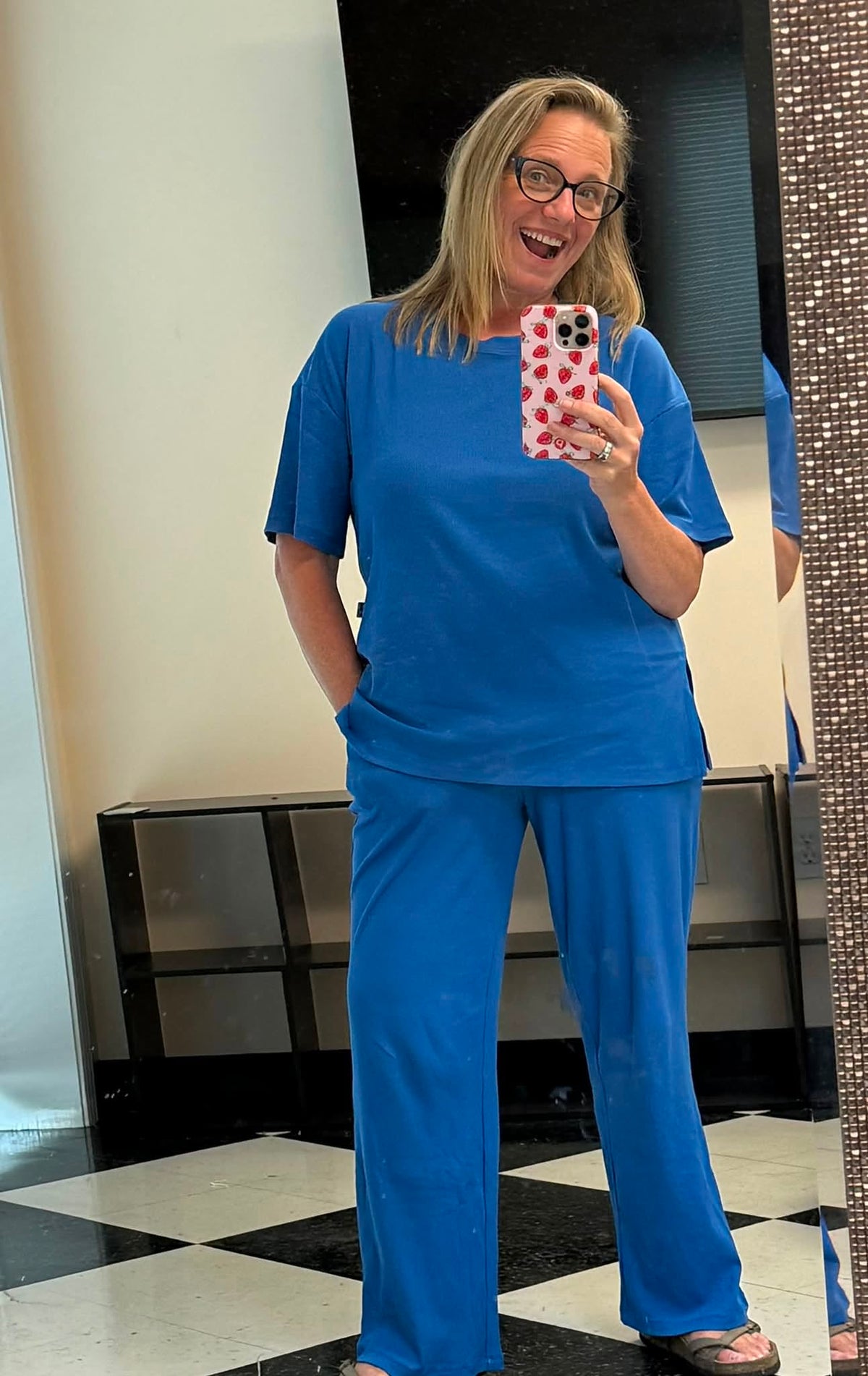 Blue - Adult Ribbed Relaxed Set