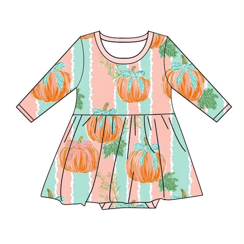 Pumpkin Harvest Dreams - Long Sleeve Body Suit Twirl