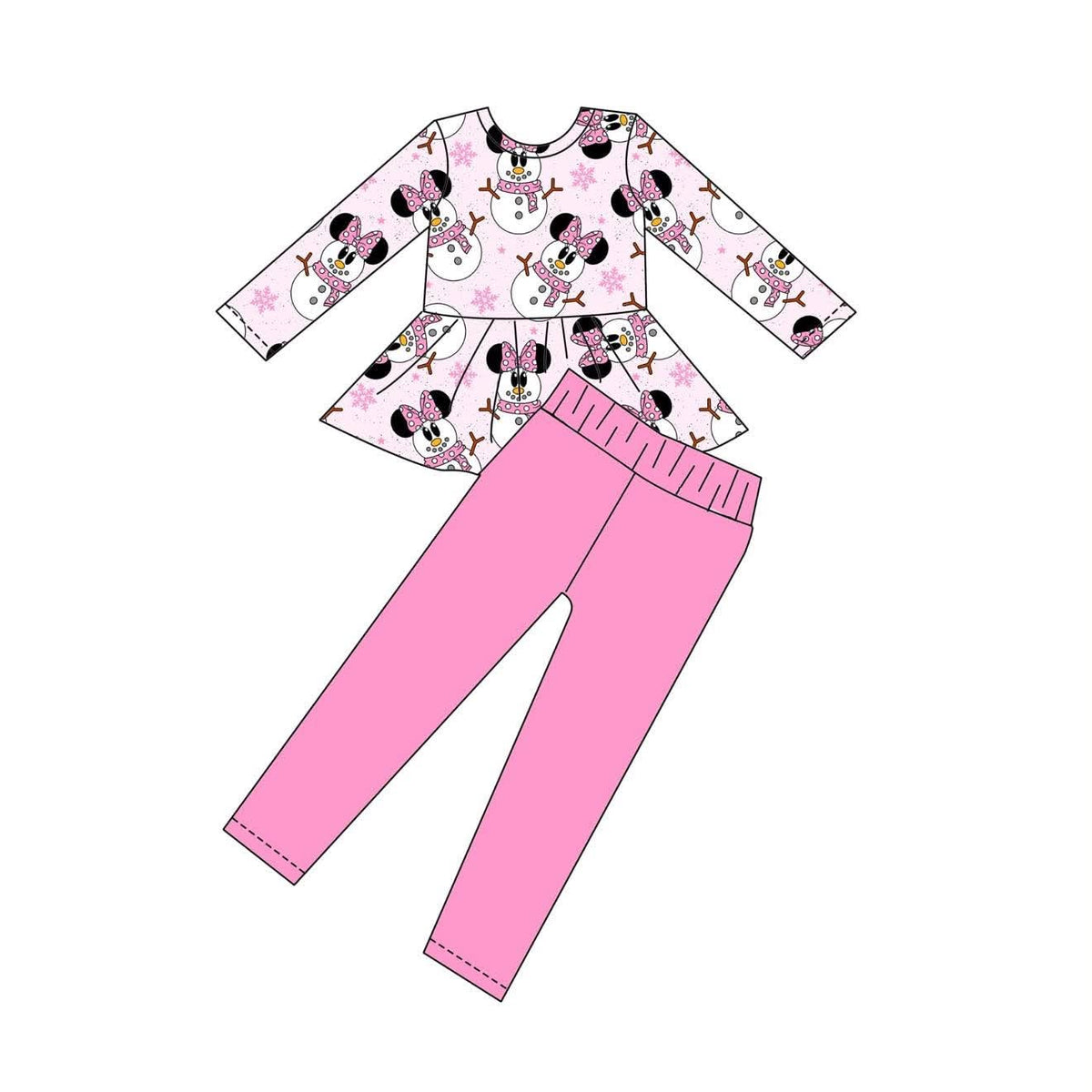 Minnie Snow Day - Long Sleeve Peplum Top and Leggings Daywear Set
