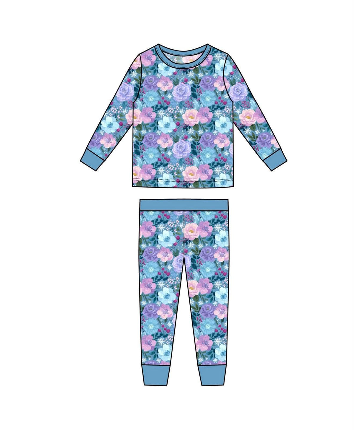 Winter Rose Garden - 2 Piece PJs Long Sleeve and Pants