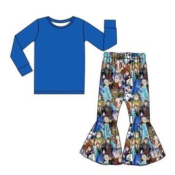 Arendelle Family - Terry Fleece Long Sleeve Tee and Flare Pants Daywear Set