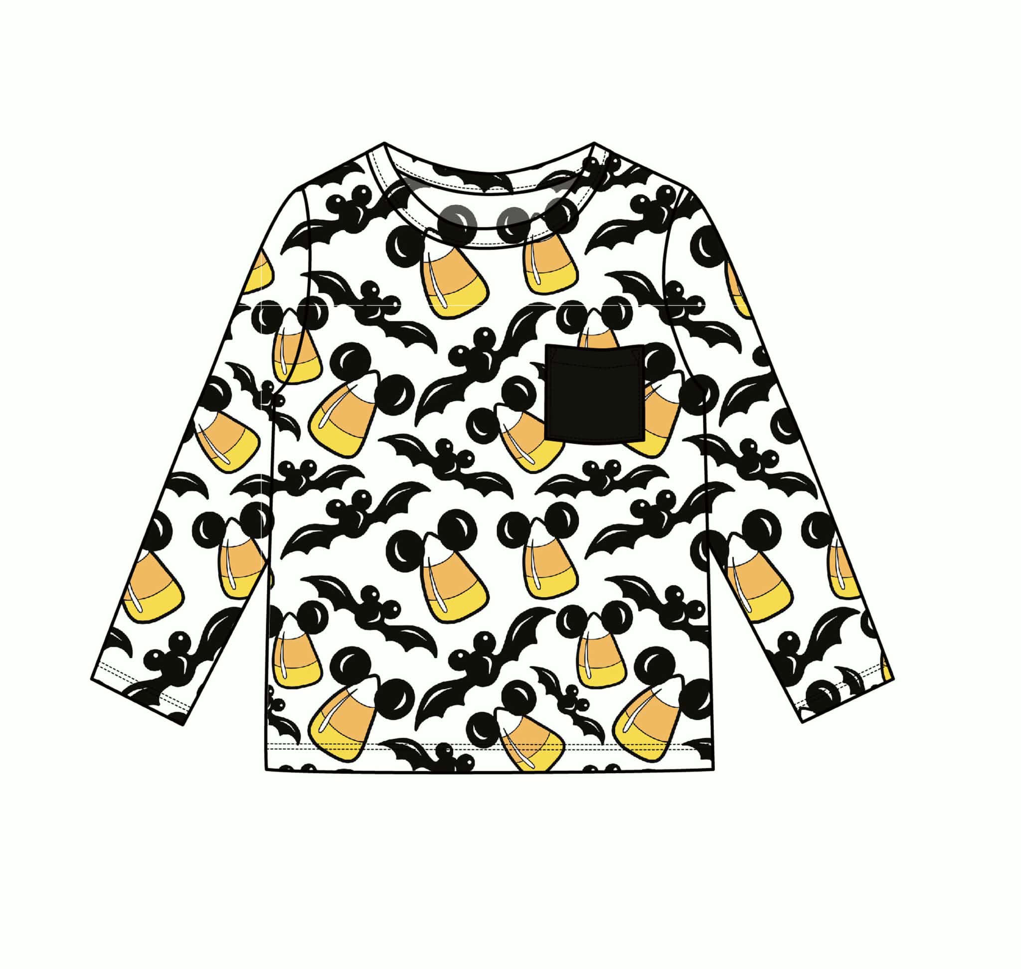 Batty Mouse - Long Sleeve Pocket Tee