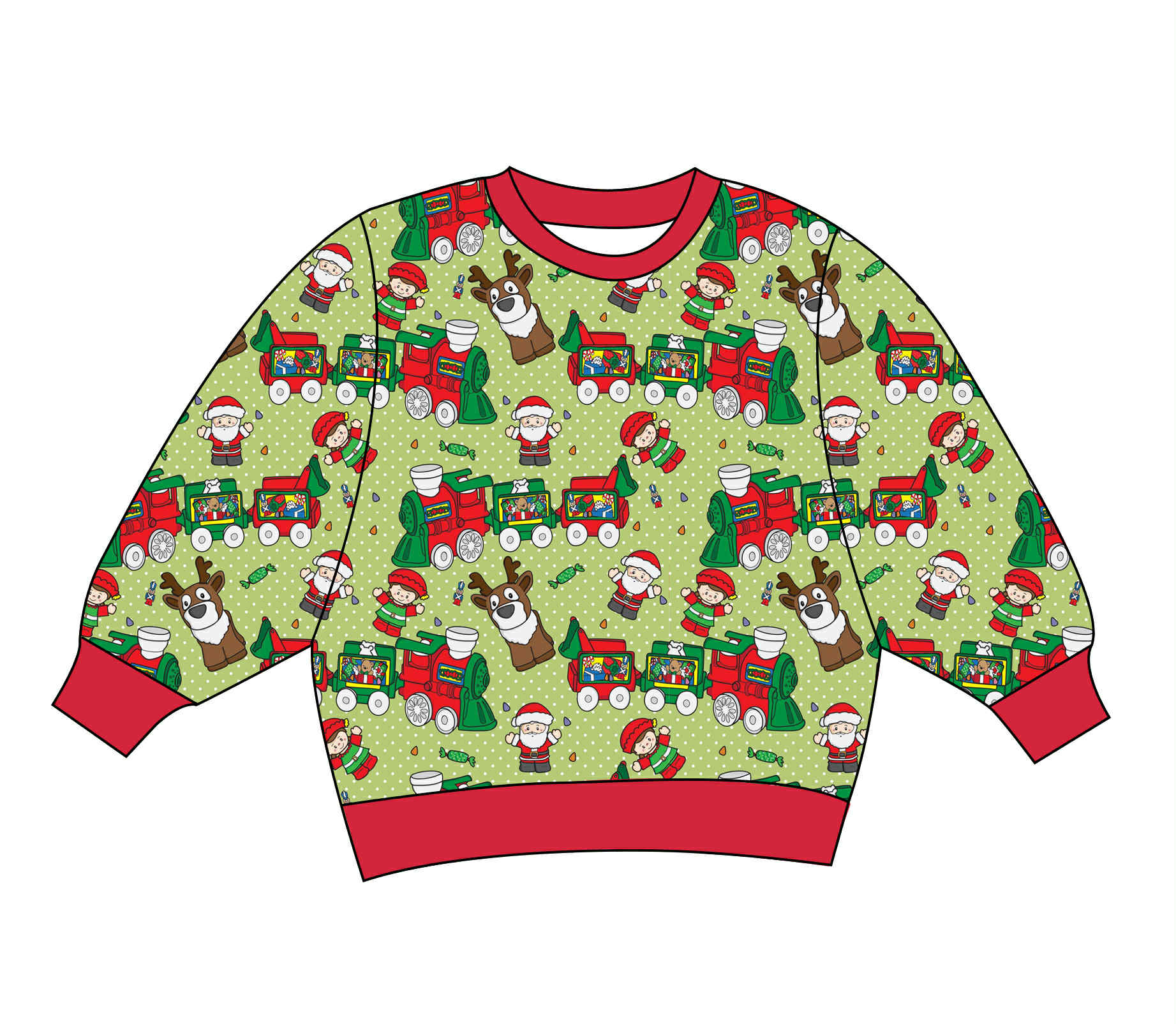 Santa’s Tiny Train- French Terry Crewneck
