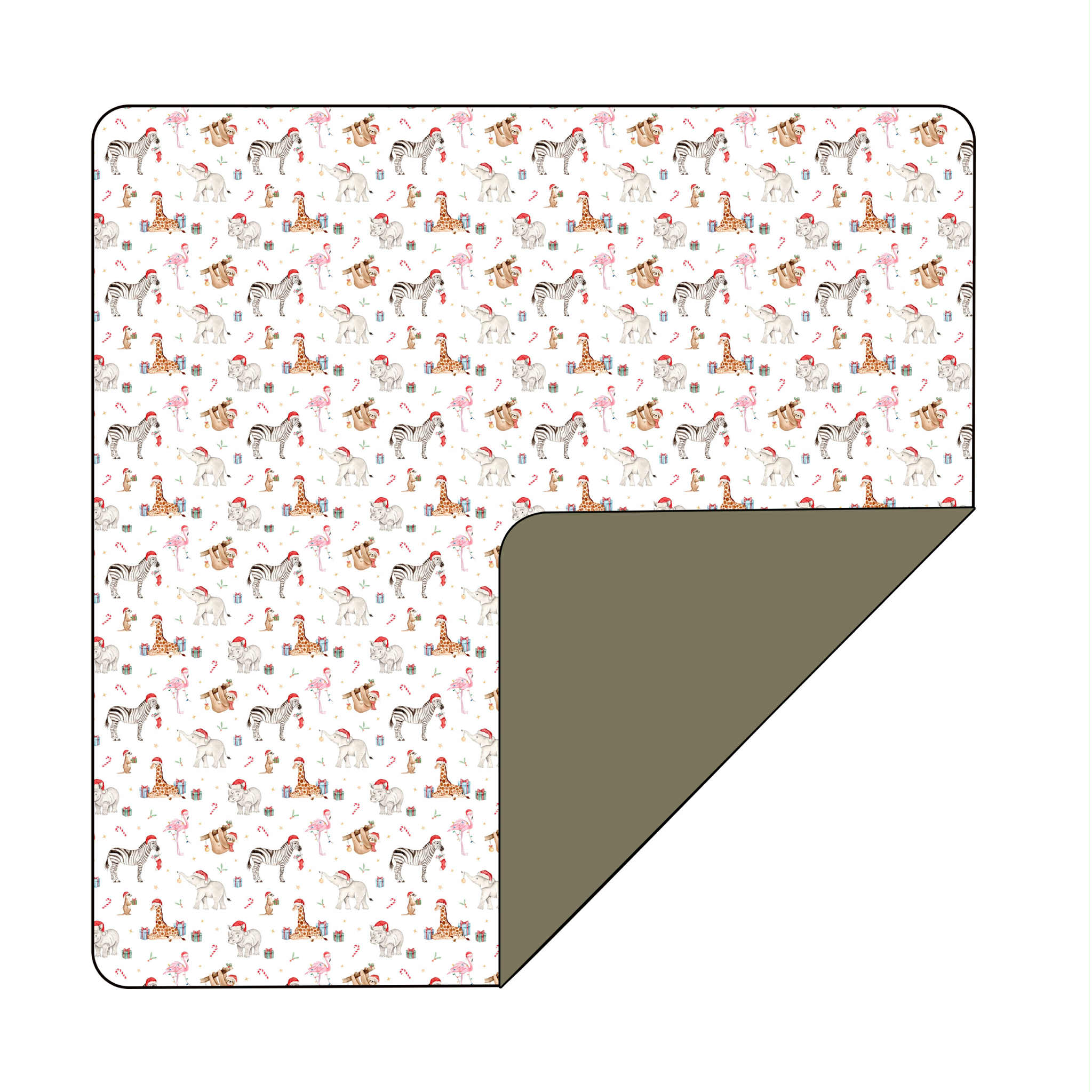 Christmas Zoo  - 60”x80” Bamboo Blanket Plush Backing