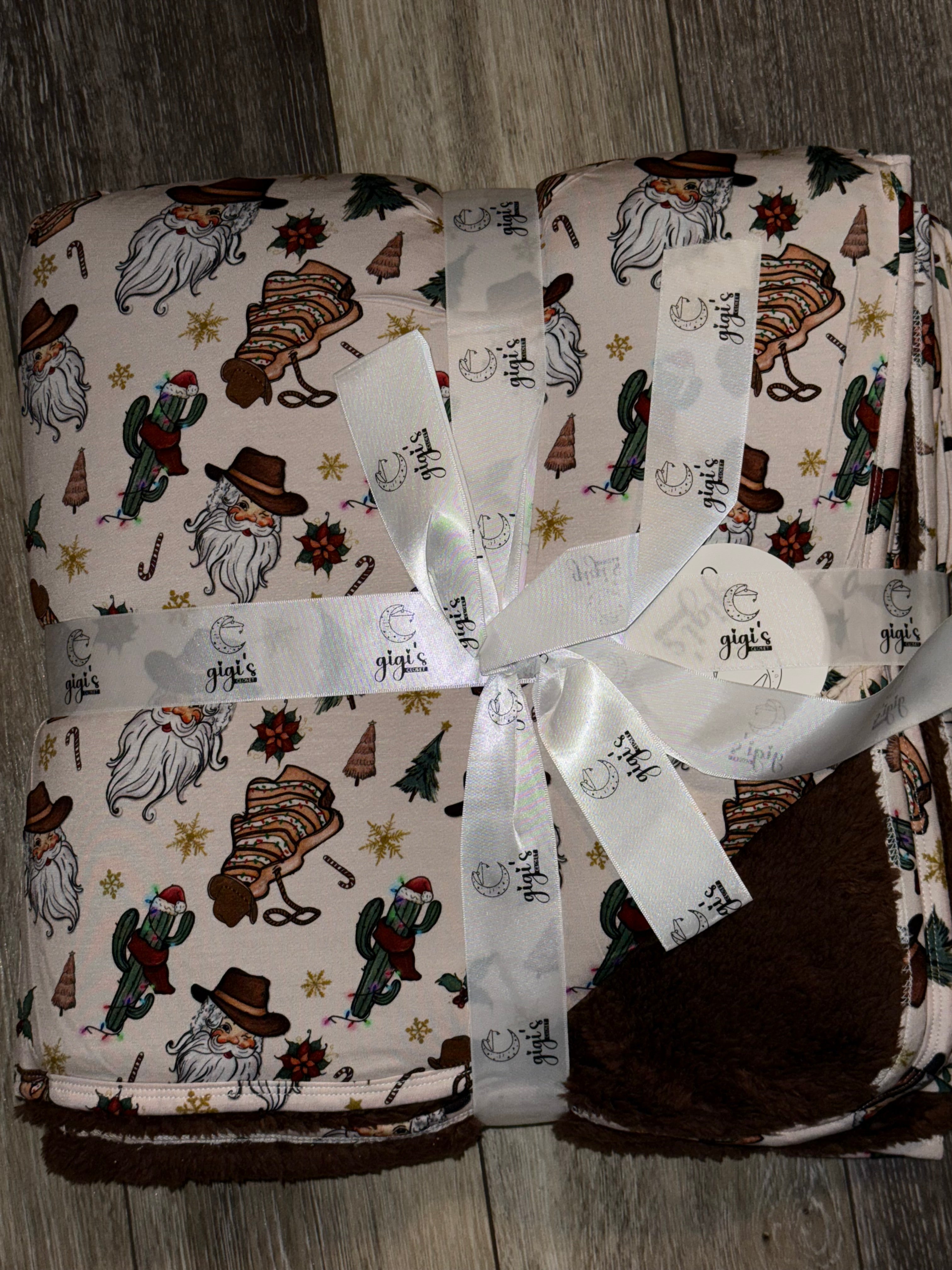 Howdy Santa - 60”x60” Double Layer with Plush Bamboo Blanket