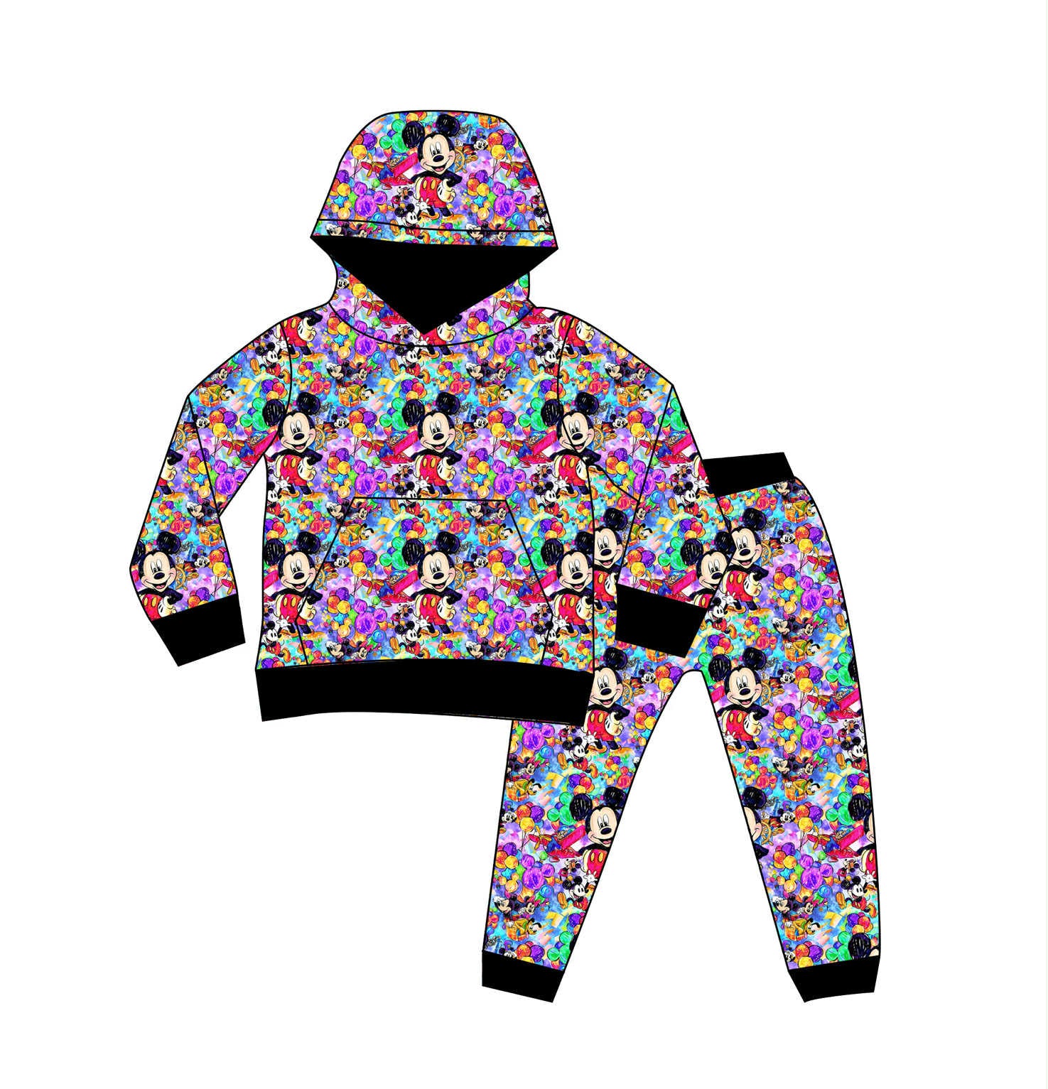 Mousekacheer - 2 Piece Set Long Sleeve Hoodie and Pants Jogger Set