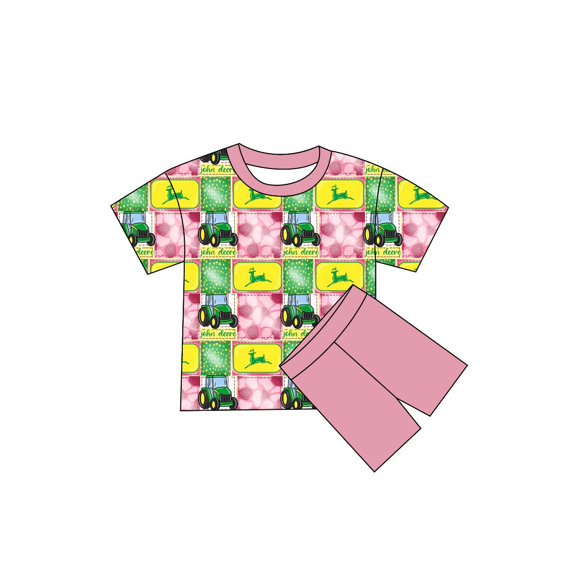 Deer Tractor - Boxy Tee and Shorts Daywear Set