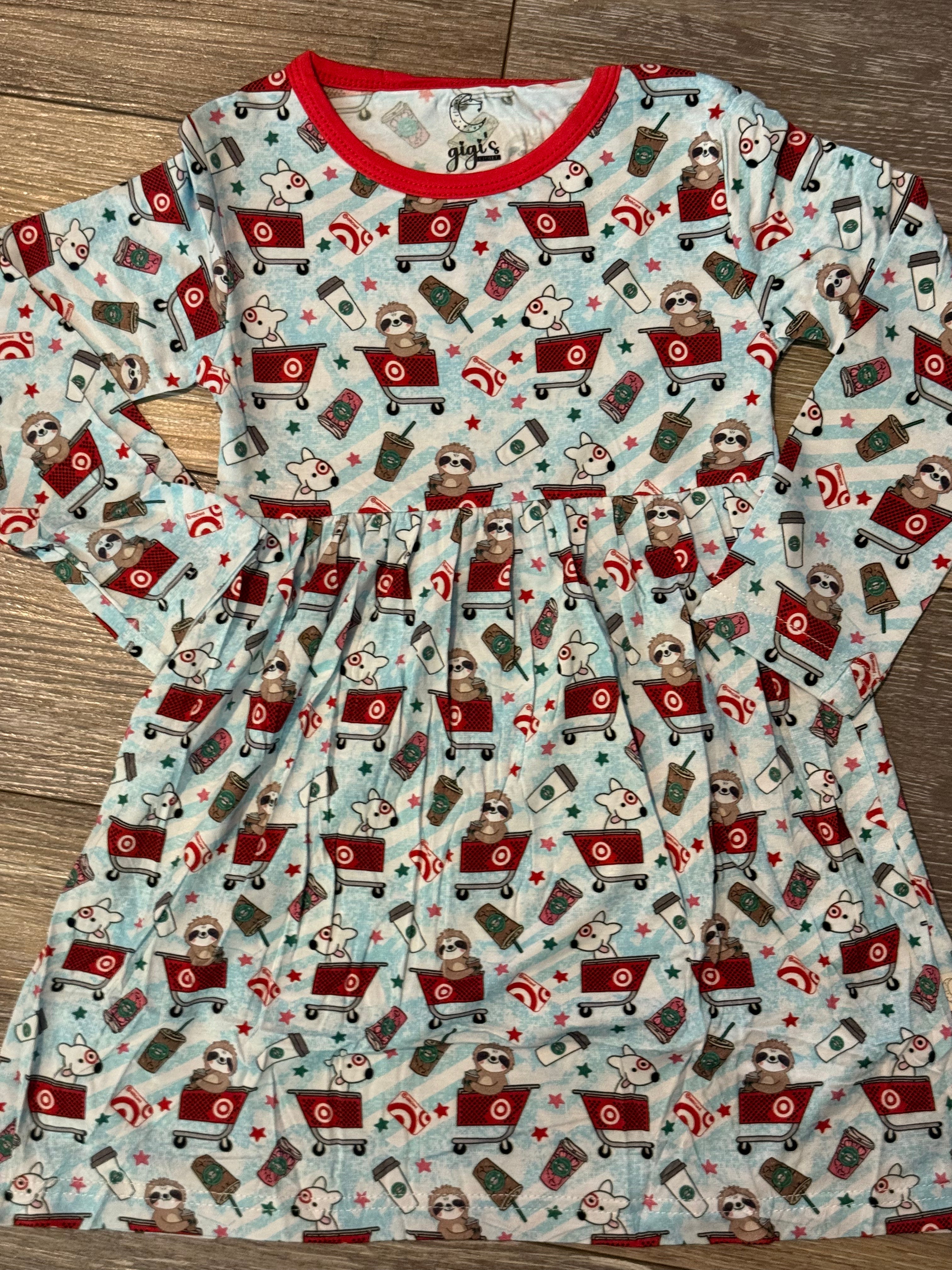 Sloffee Shopping Spree - Long Sleeved Twirl Dress