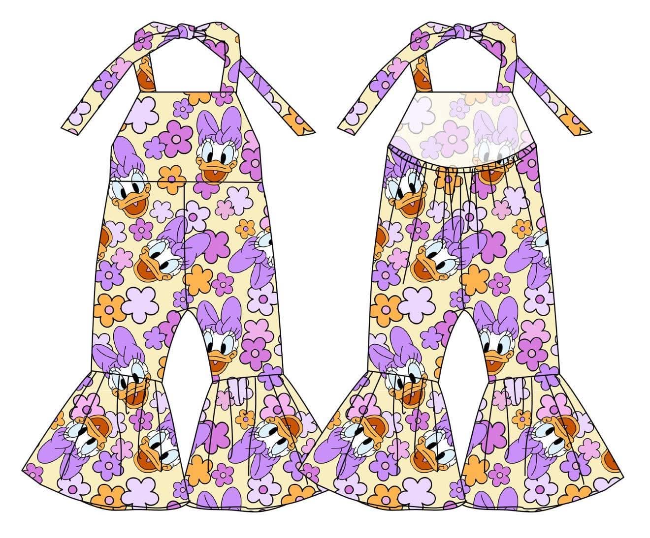 Daisy - Tie-Back Romper with Flare Bottoms