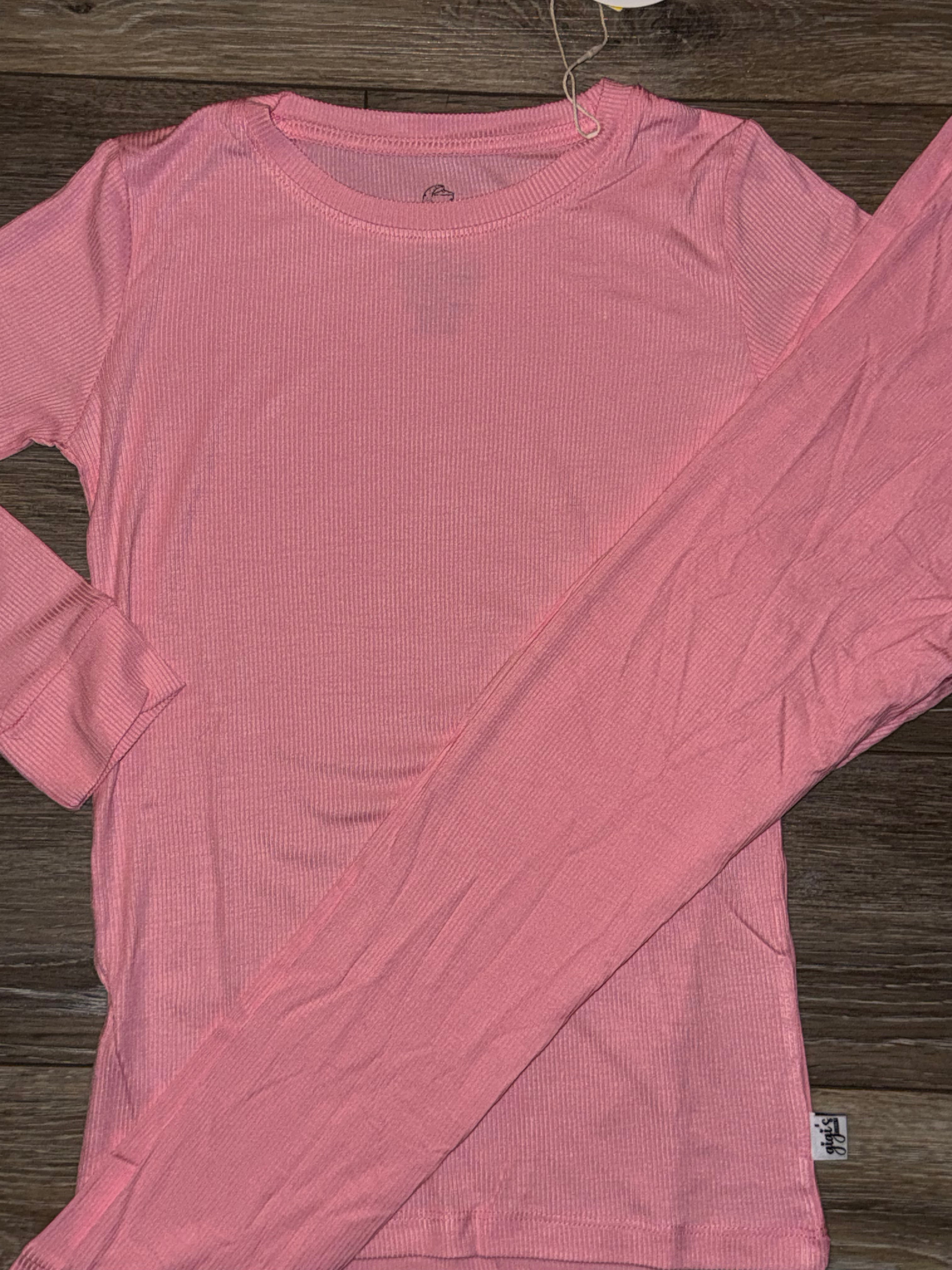 Lotus - 2 Piece Ribbed PJ Set Long Sleeve and Pants