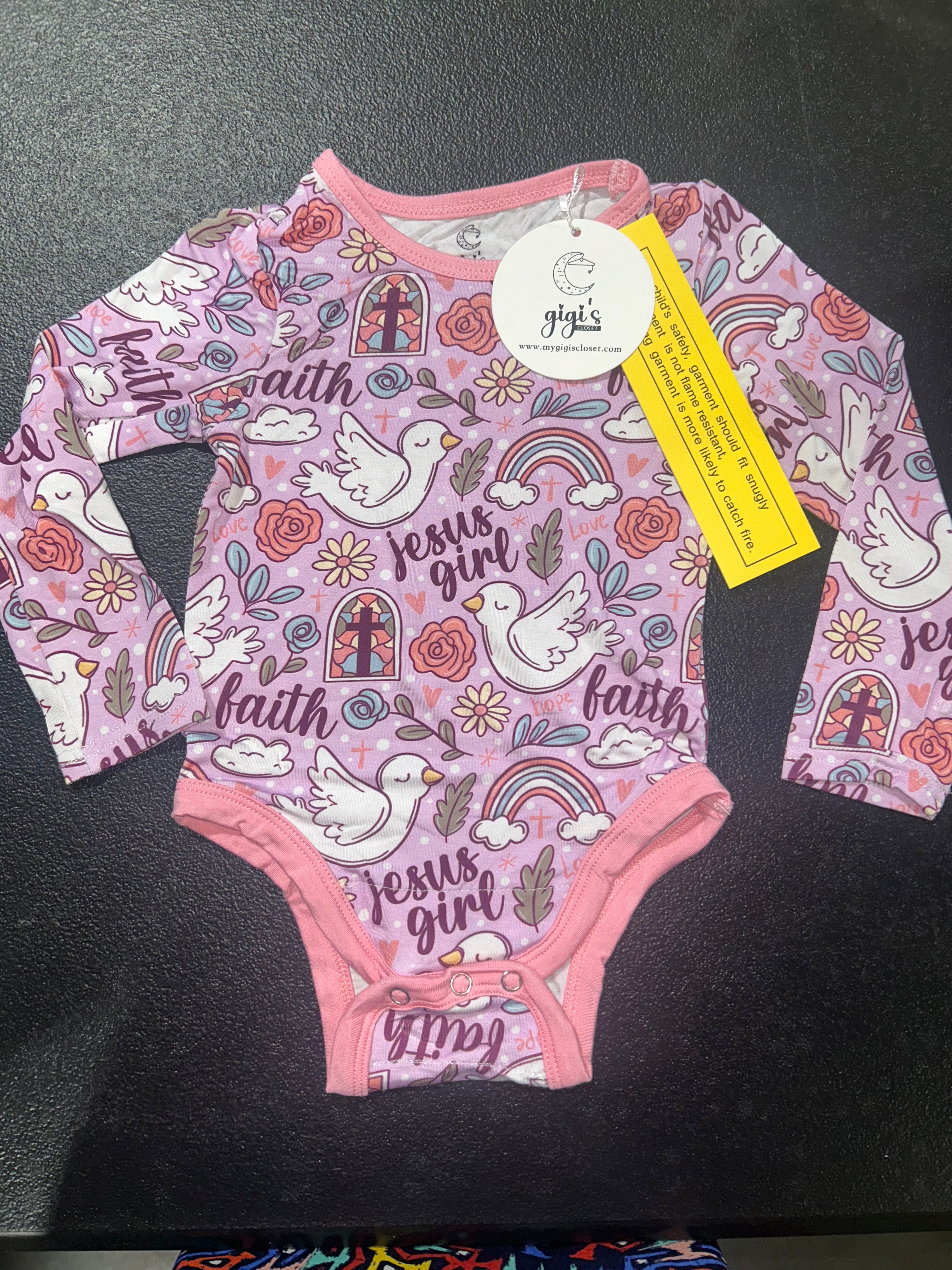 Faith Hope Love Long Sleeve Onesie