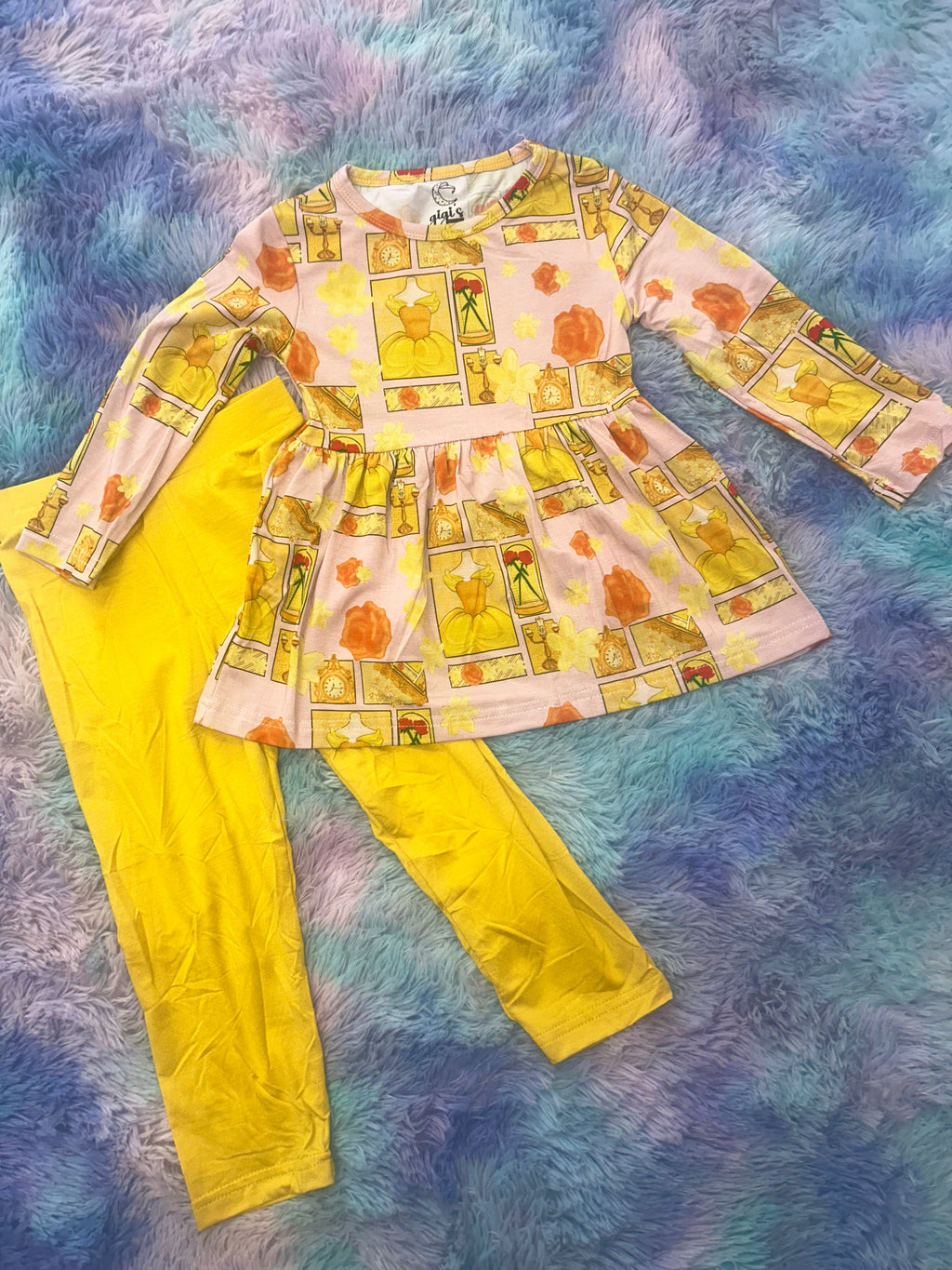Belle's Ballroom - Long Sleeve Peplum Top and Leggings Daywear Set