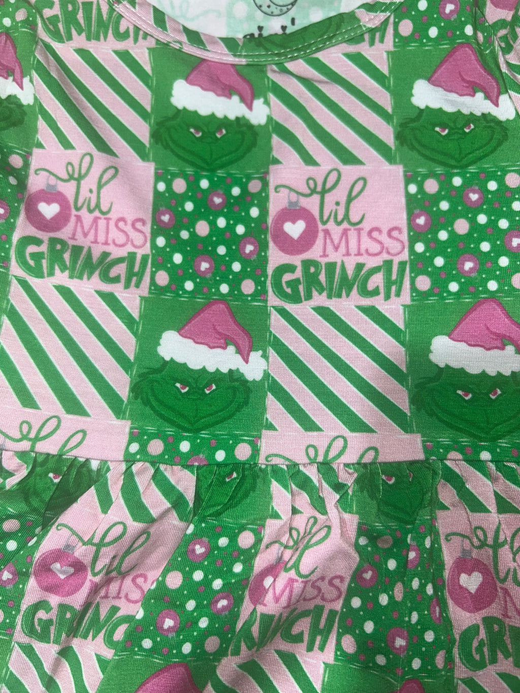 Little Miss Grinchy - Long Sleeve Peplum Top and Leggings Daywear Set