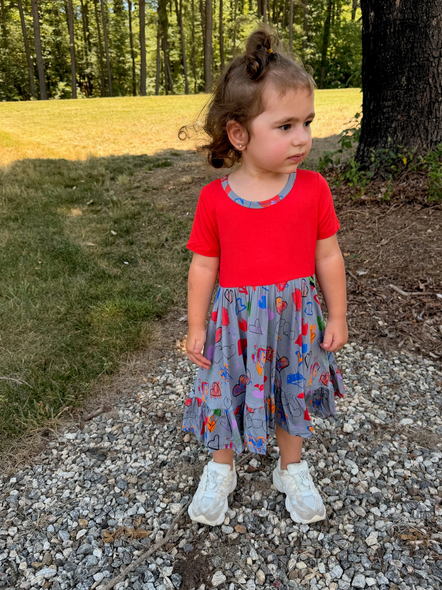 Unique Heartbeats - Short Sleeve Twirl Dress