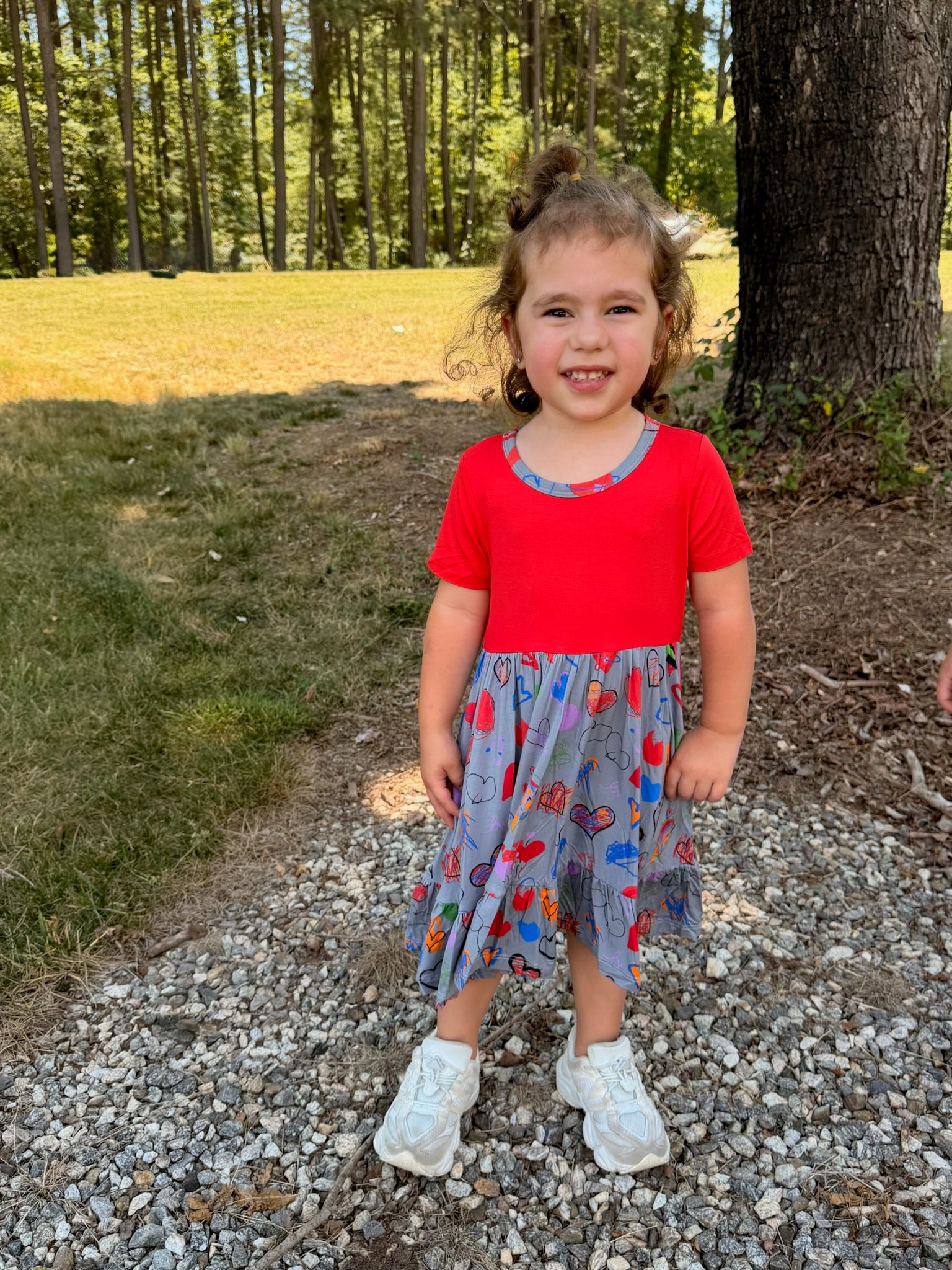 Unique Heartbeats - Short Sleeve Twirl Dress