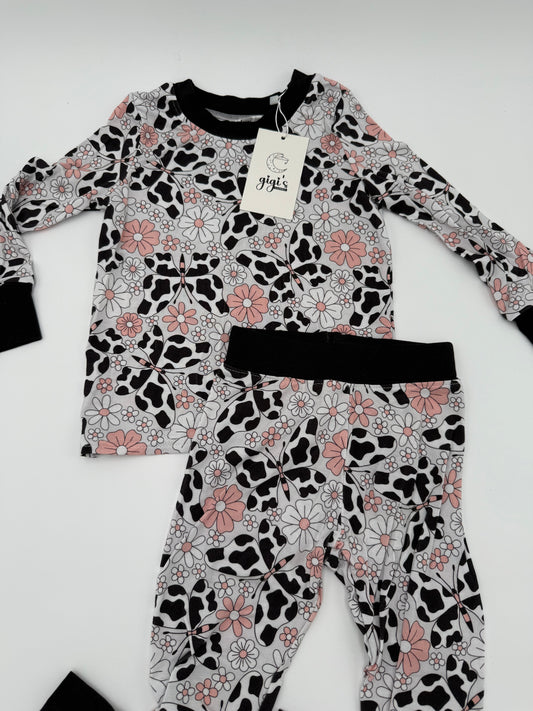 Moo and Bloom Two-Piece Pajama Set