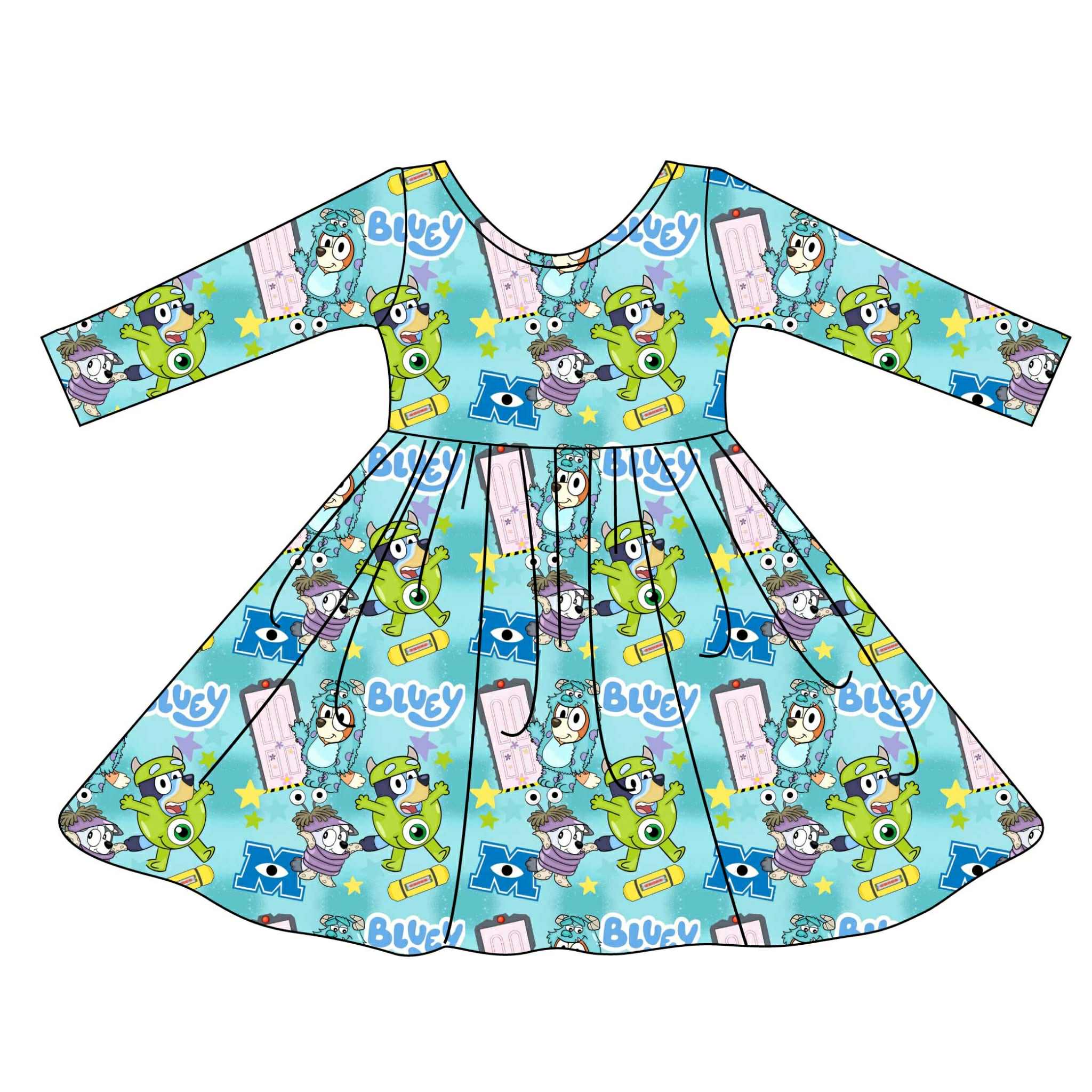 ShapeShifter Heelers as Monsters - Twirl Dress