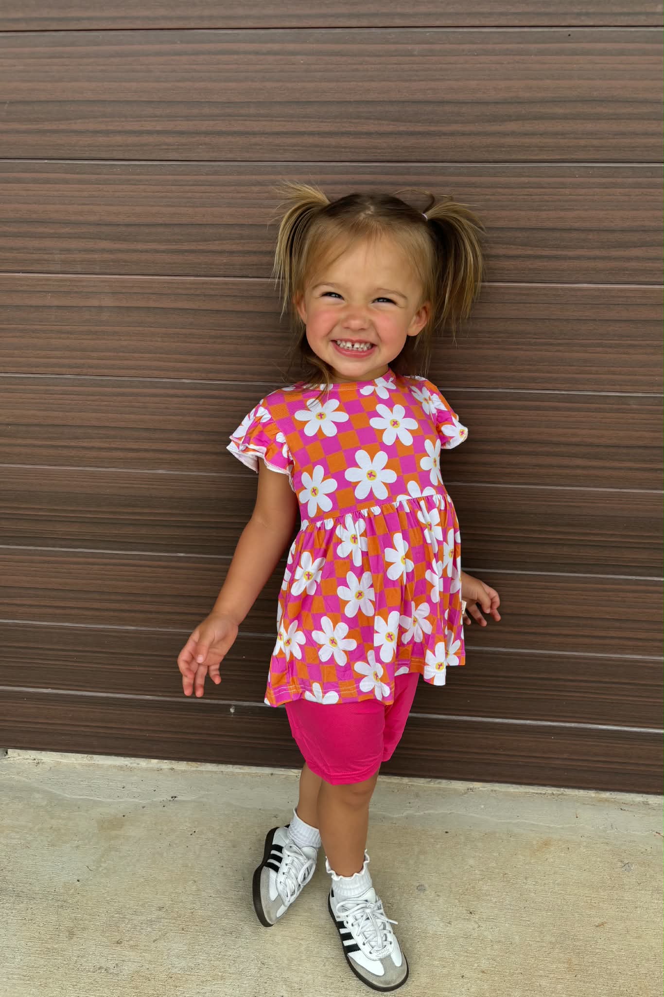 Crossed Flowers - Short Sleeve Peplum Top with Shorts