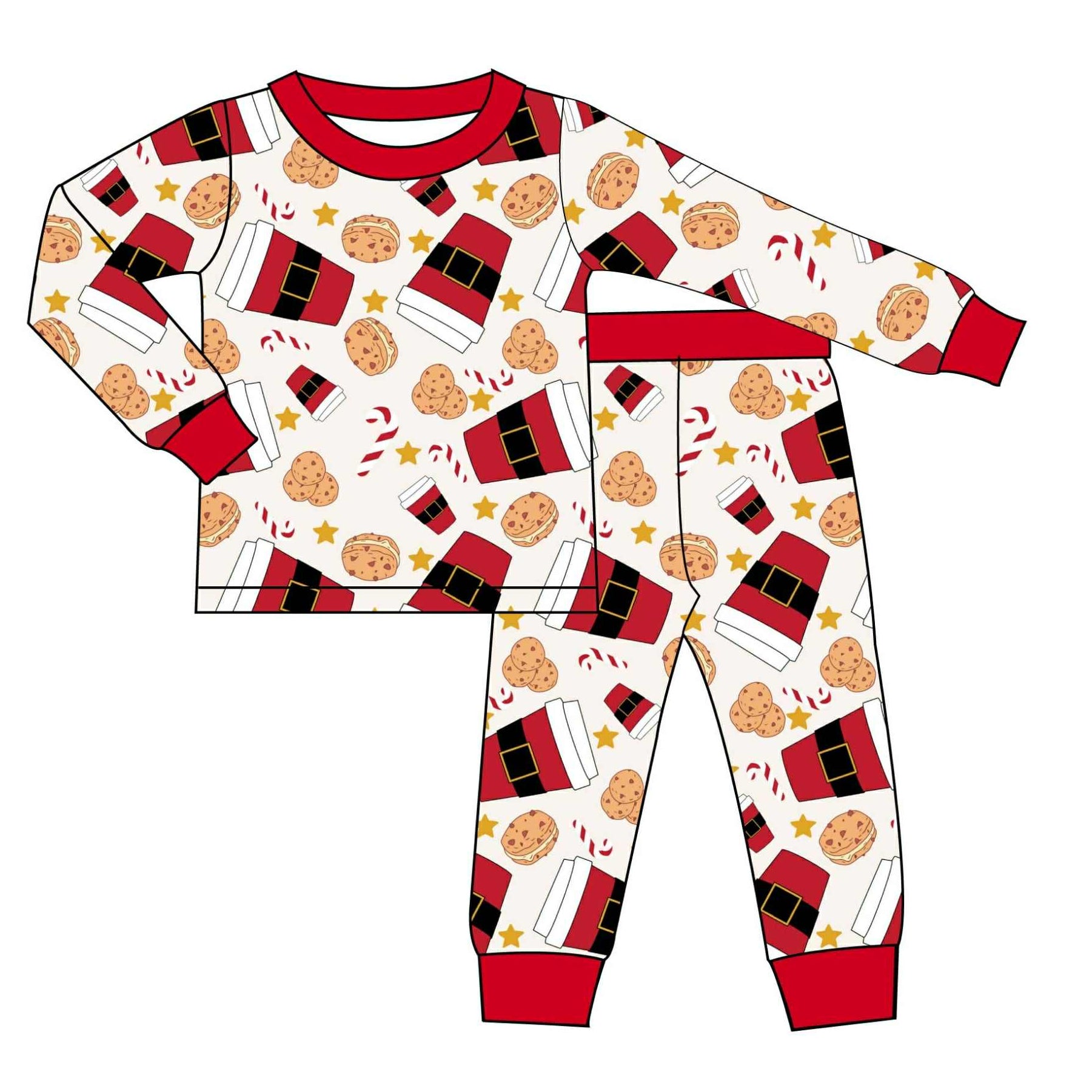 Santas Snacks - 2 Piece Set Long Sleeve and Pants PJs