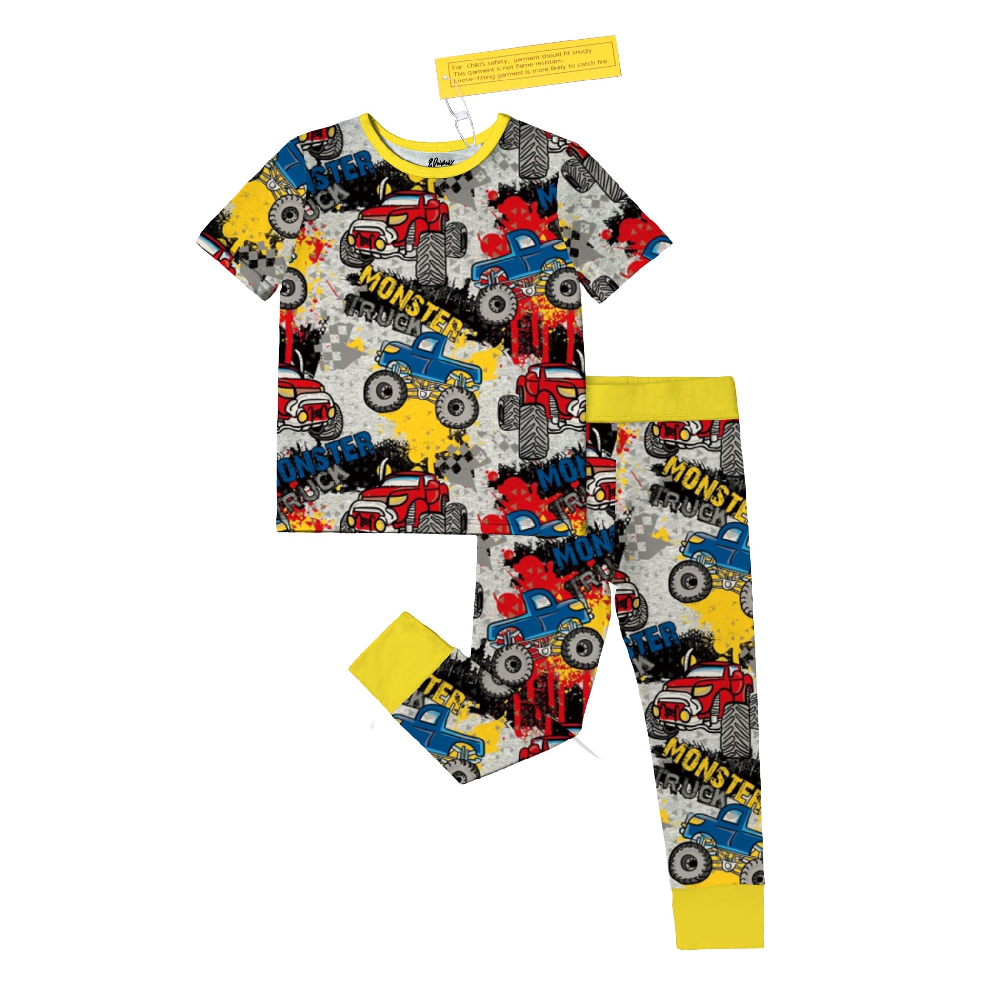 Monster Truck Madness 2 Piece Short Sleeve and Pants
